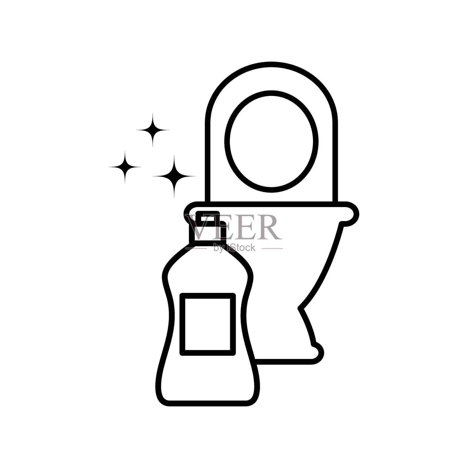 厕所清洁图标 矢量洗涤剂瓶厕所图标插画图片素材