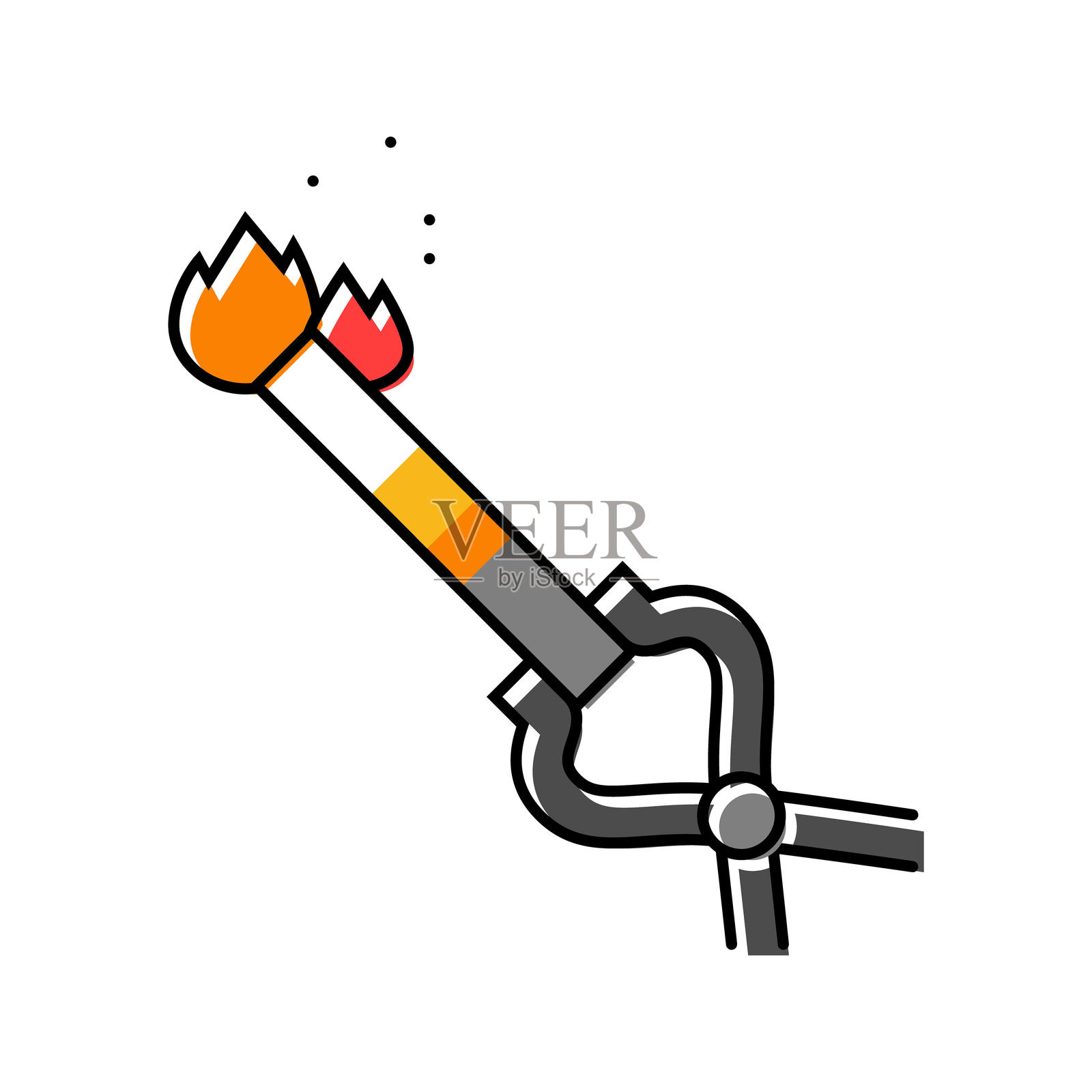 热金属锻造工匠彩色图标矢量插图插画图片素材