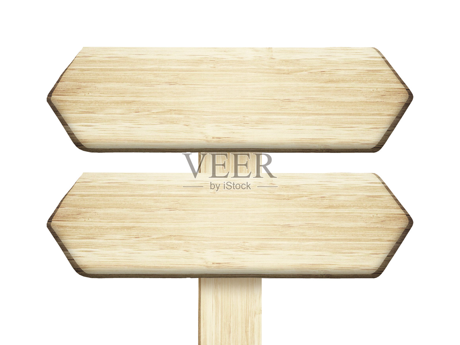 浅棕色木制标牌,突出显示在白色背景上照片摄影图片