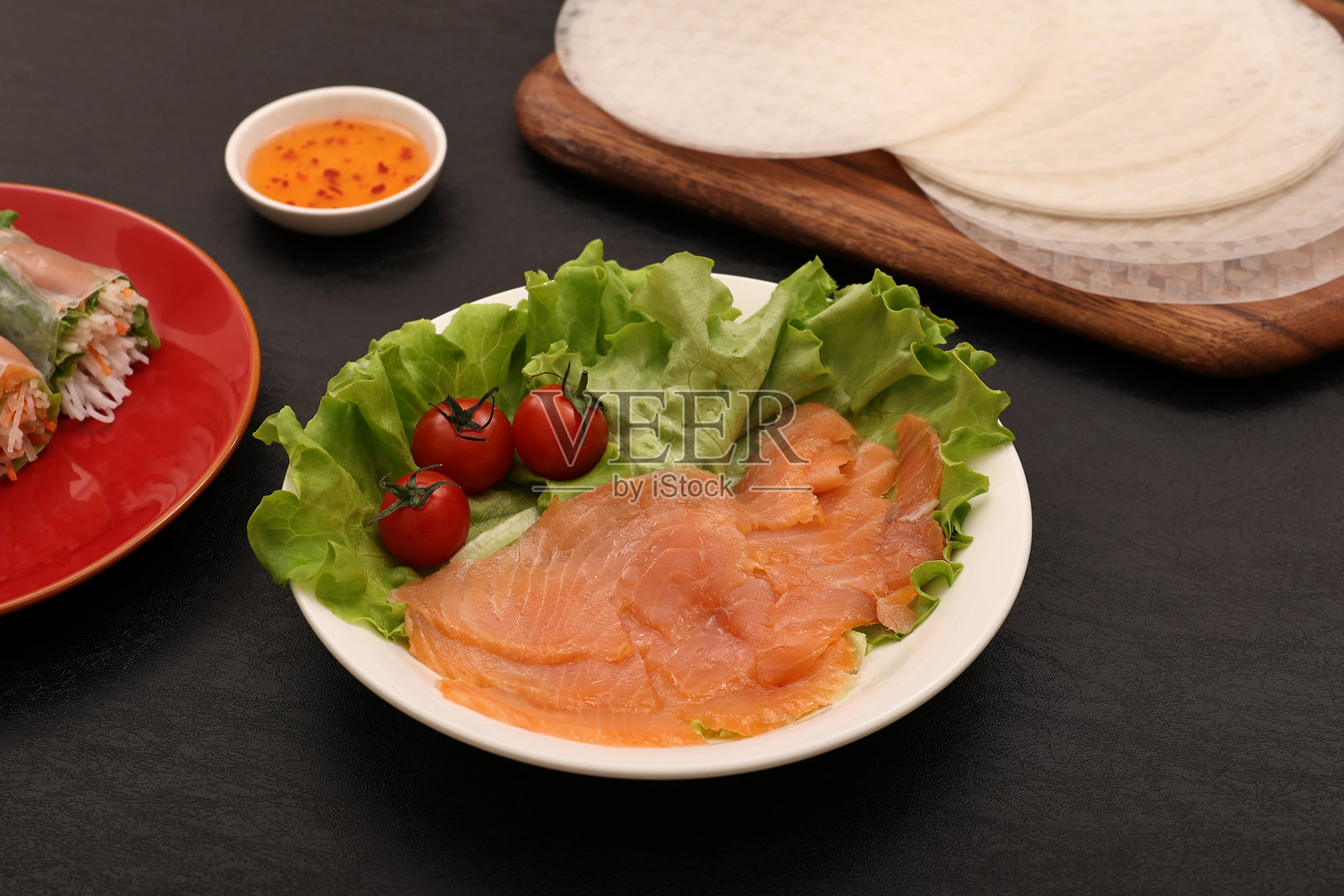 熏三文鱼照片摄影图片