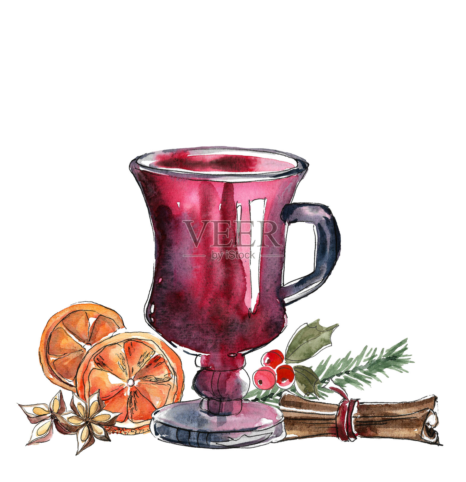 热饮。插画图片素材