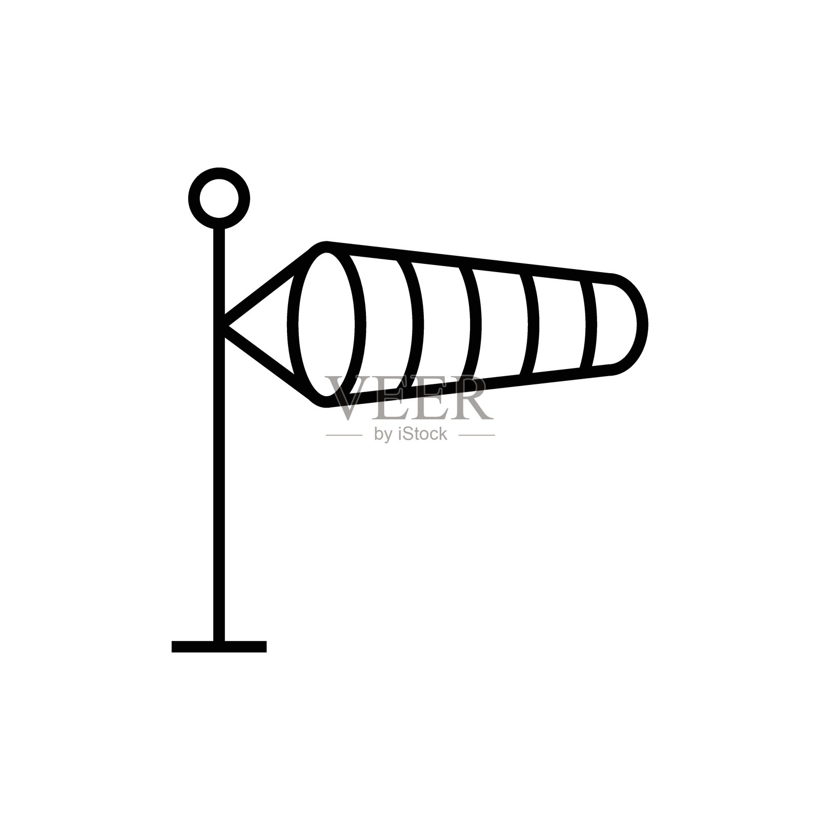 风向标图标 矢量风向袋标志插画图片素材