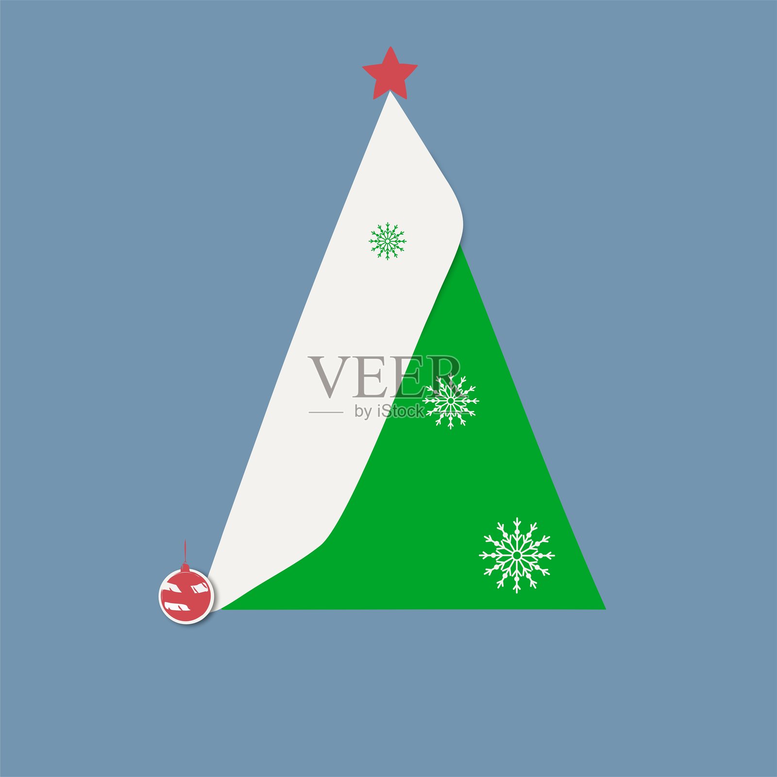 新年和圣诞贺卡,带有几何图形。插画图片素材