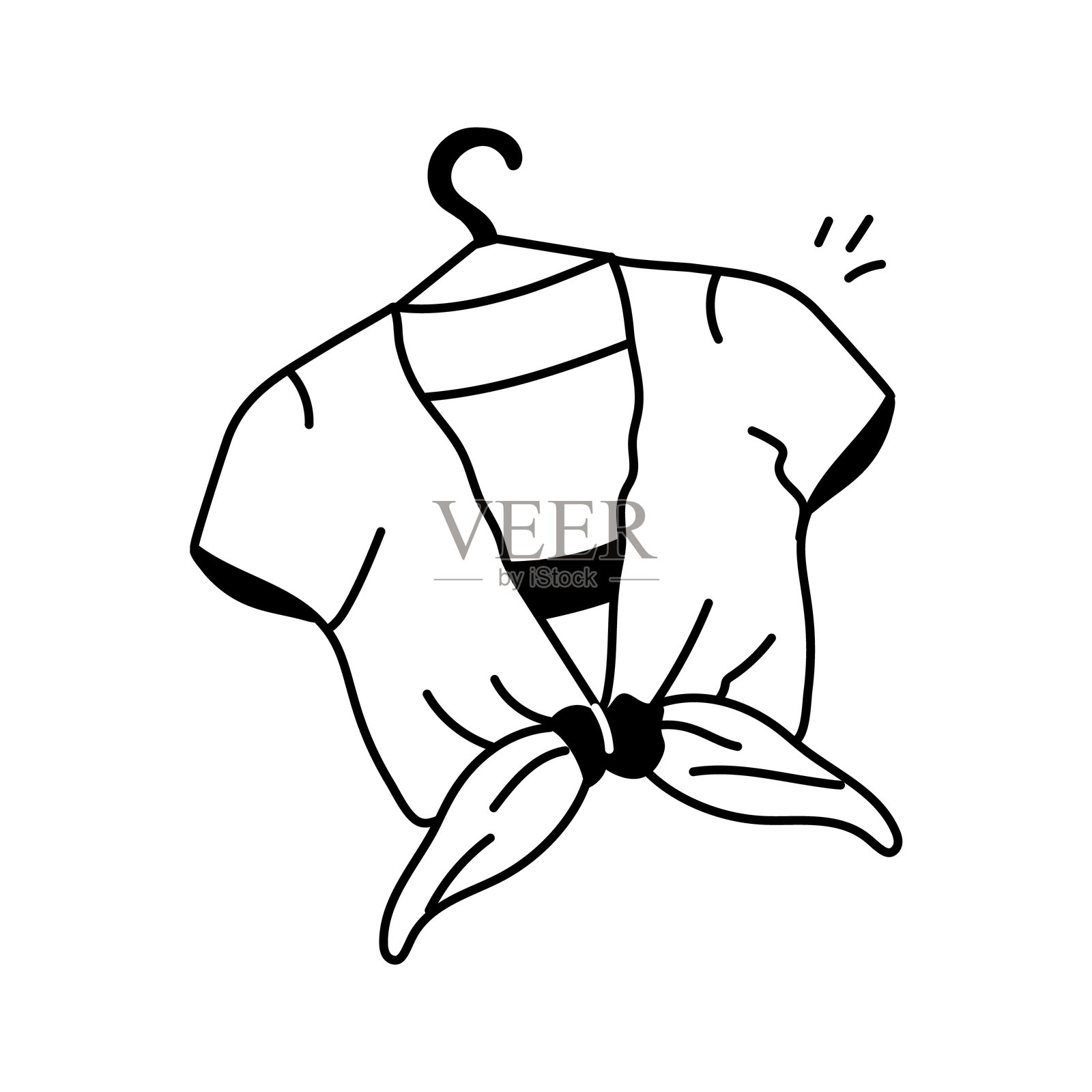 系带上衣插画图片素材