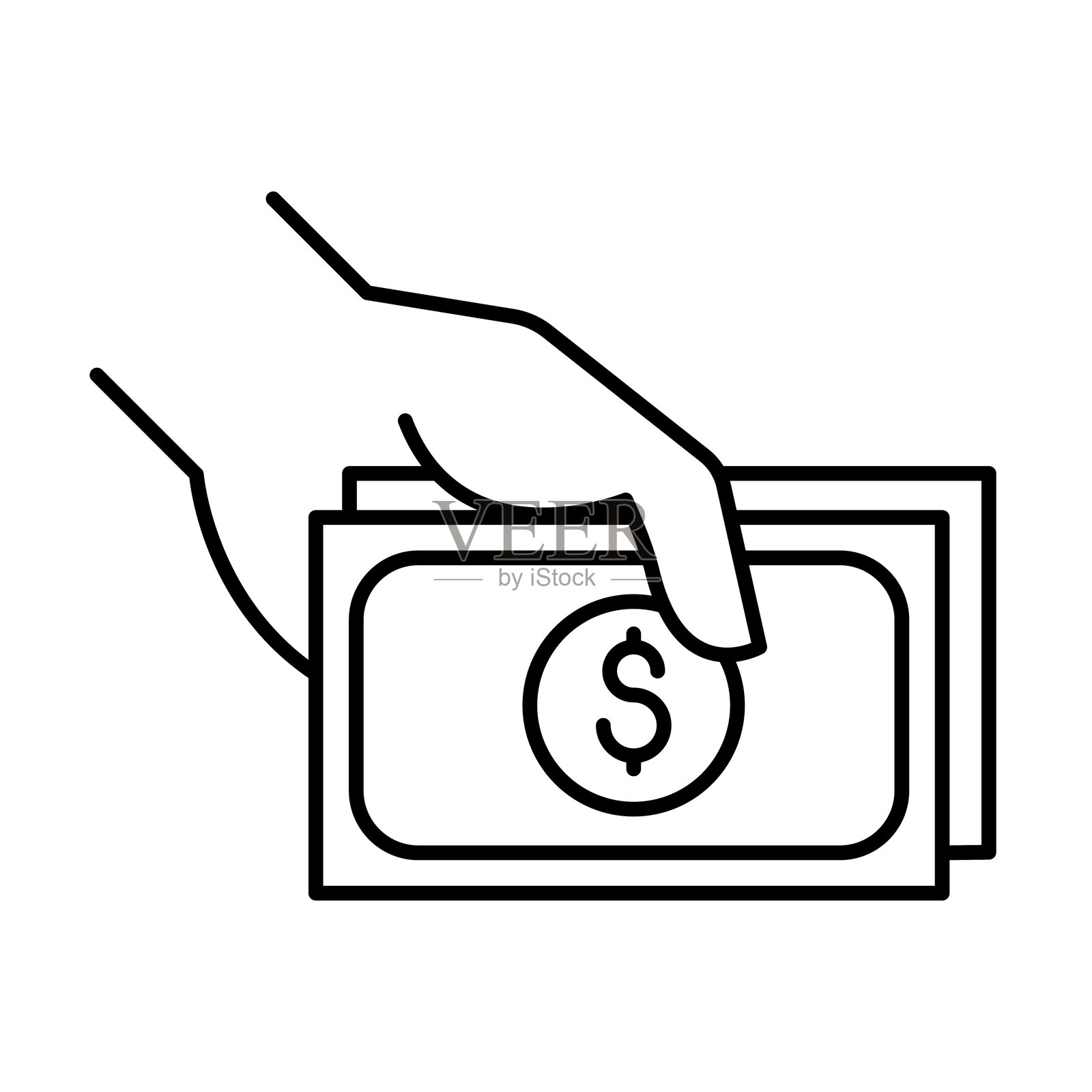 细线风格的支付图标 矢量插图图形设计插画图片素材