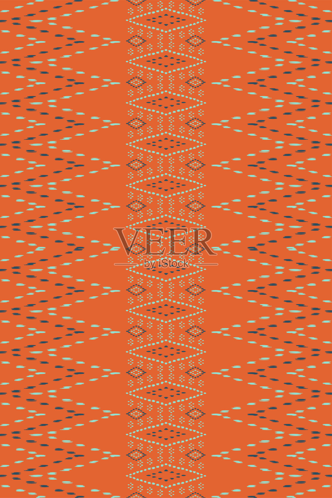 伊卡特面料时尚插画图片素材