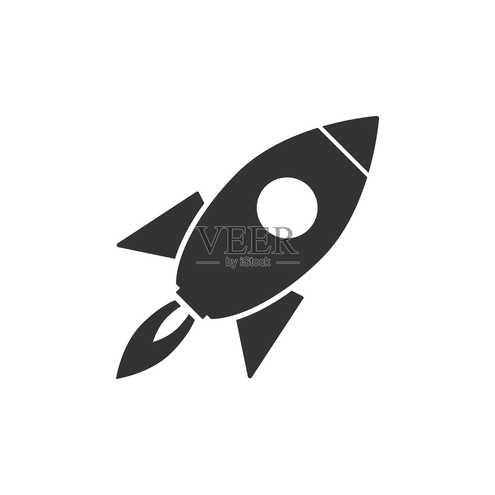 火箭图标简单轮廓扁平风格矢量插图。插画图片素材