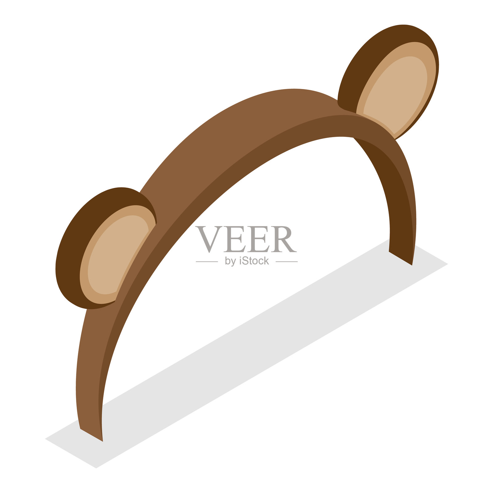 3D等距平面矢量动物耳朵服装套装。物品7插画图片素材