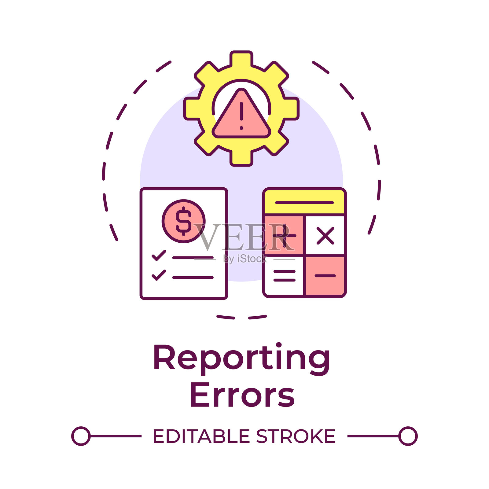 报告错误的多色概念图标插画图片素材