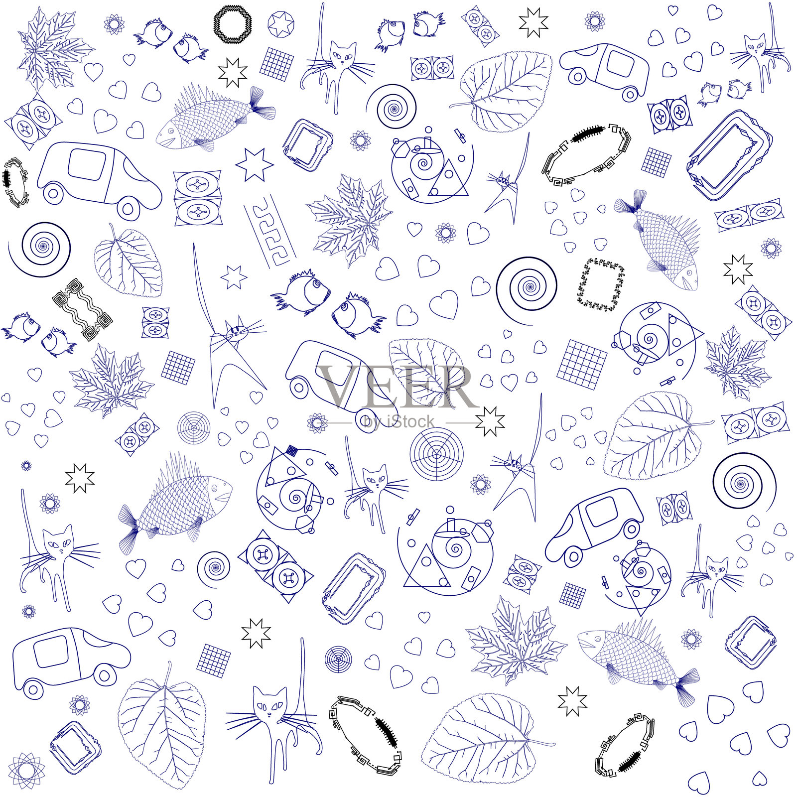 餐巾纸的图案。各种餐巾纸的图形。插画图片素材