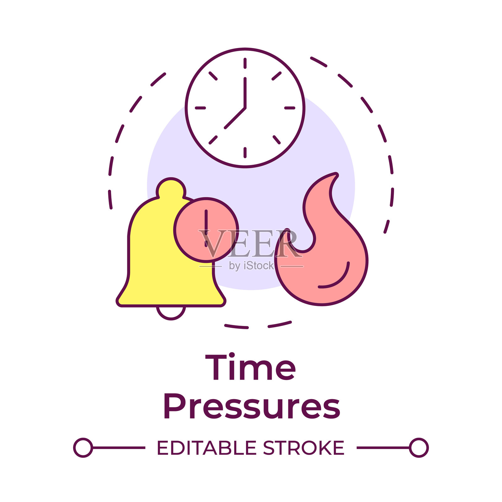 时间压力多色概念图标插画图片素材