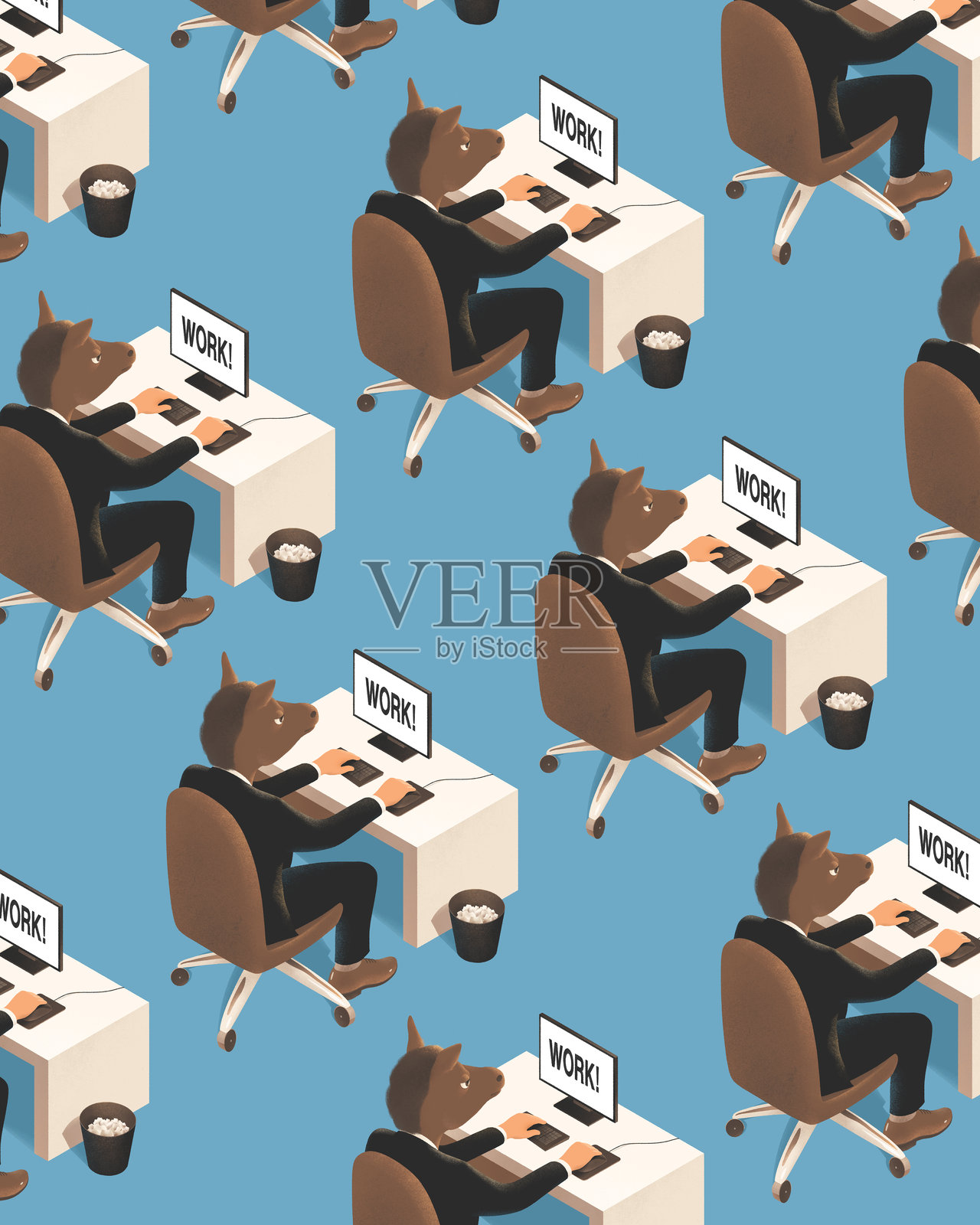 工人在工作场所工作插画图片素材