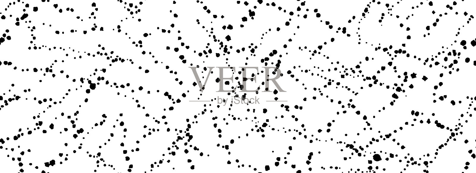 溅洒点的无缝纹理。受损的喷洒油漆滴背景。黑色磨损斑点纹理壁纸。水彩飞溅重复背景。溅洒的滴落颗粒印刷。矢量图。插画图片素材