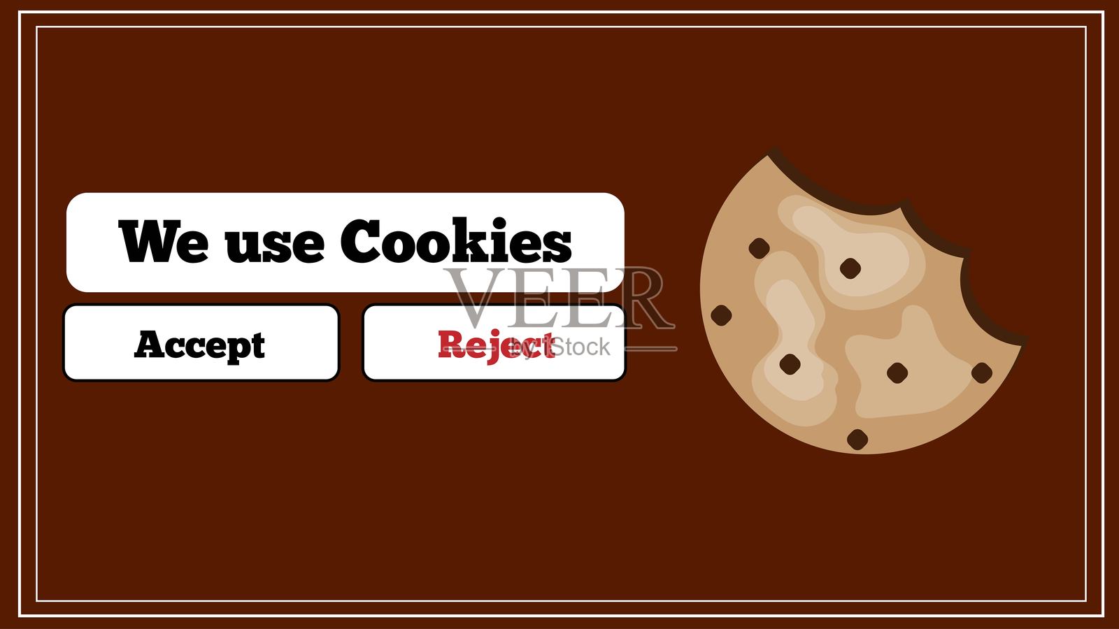 使用饼干的网页公告,采用扁平化风格插画图片素材