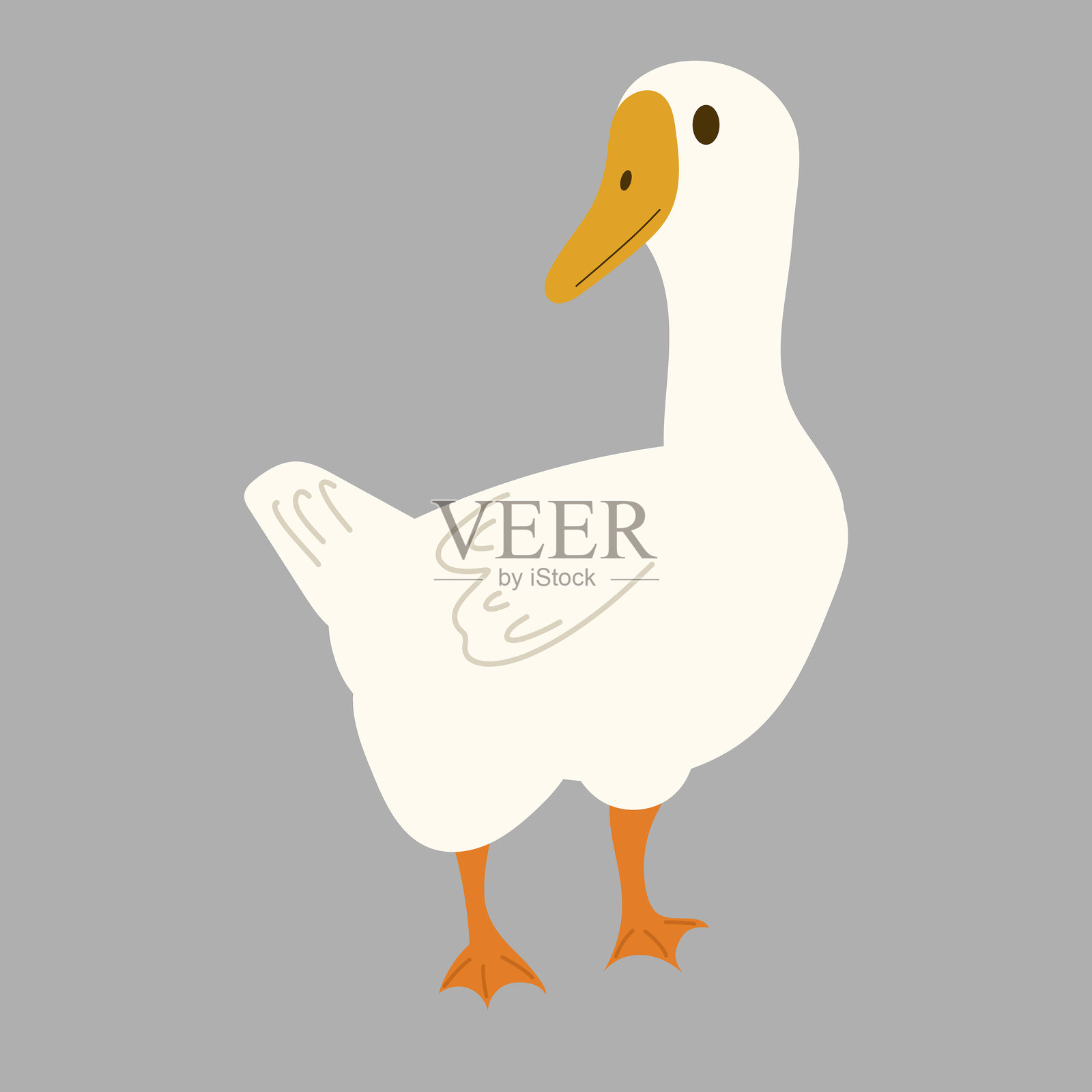 可爱的鹅,农场动物鸟类,家禽。插画图片素材