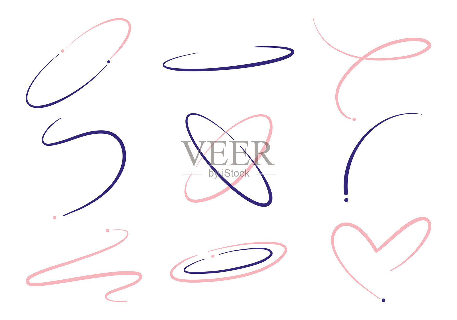 抽象线条与环形装饰系列插画图片素材