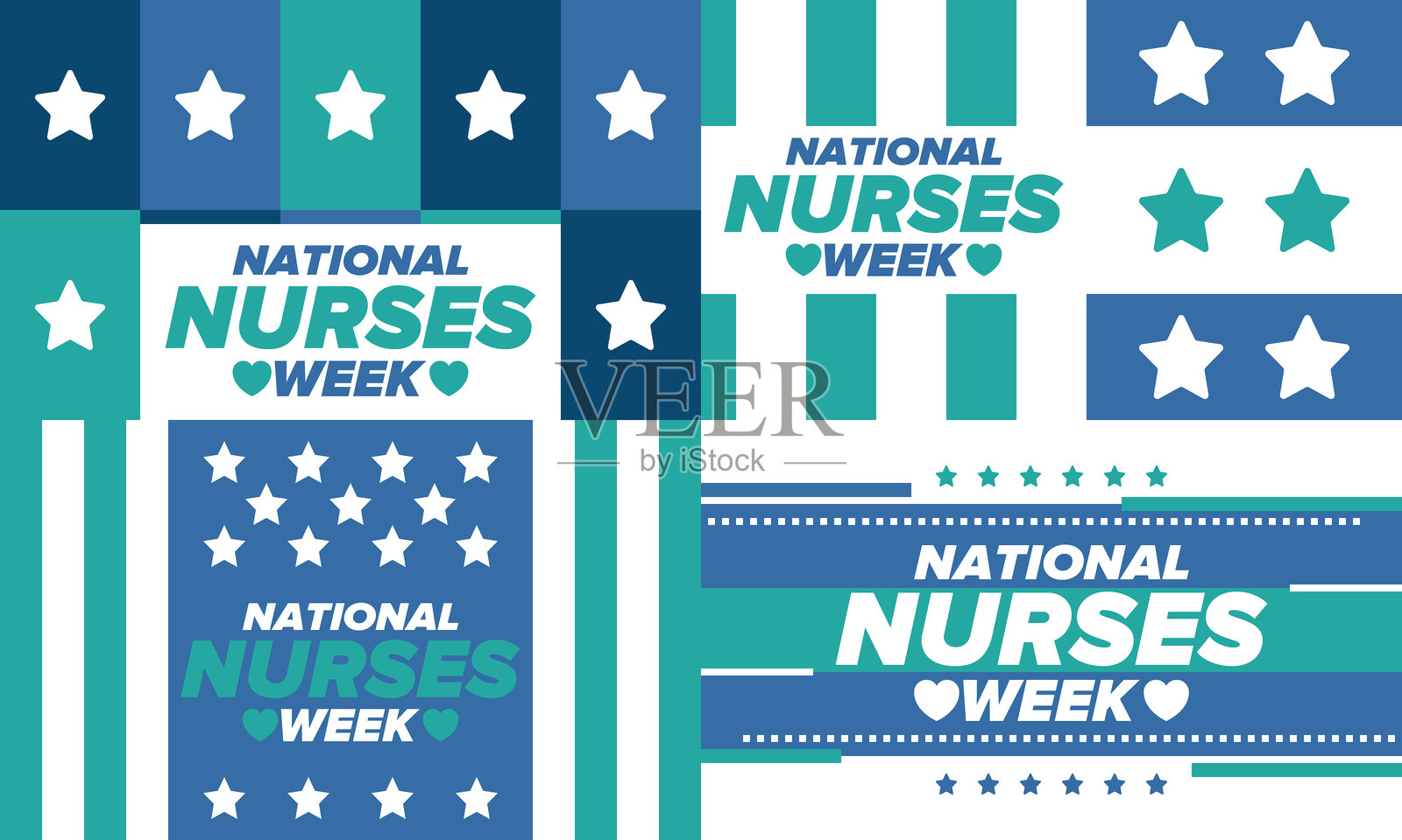 全国护士周。感谢护士们。医疗和健康护理概念。与病毒和疾病作斗争的战士。向医生致敬。在美国每年庆祝。矢量插图海报。插画图片素材