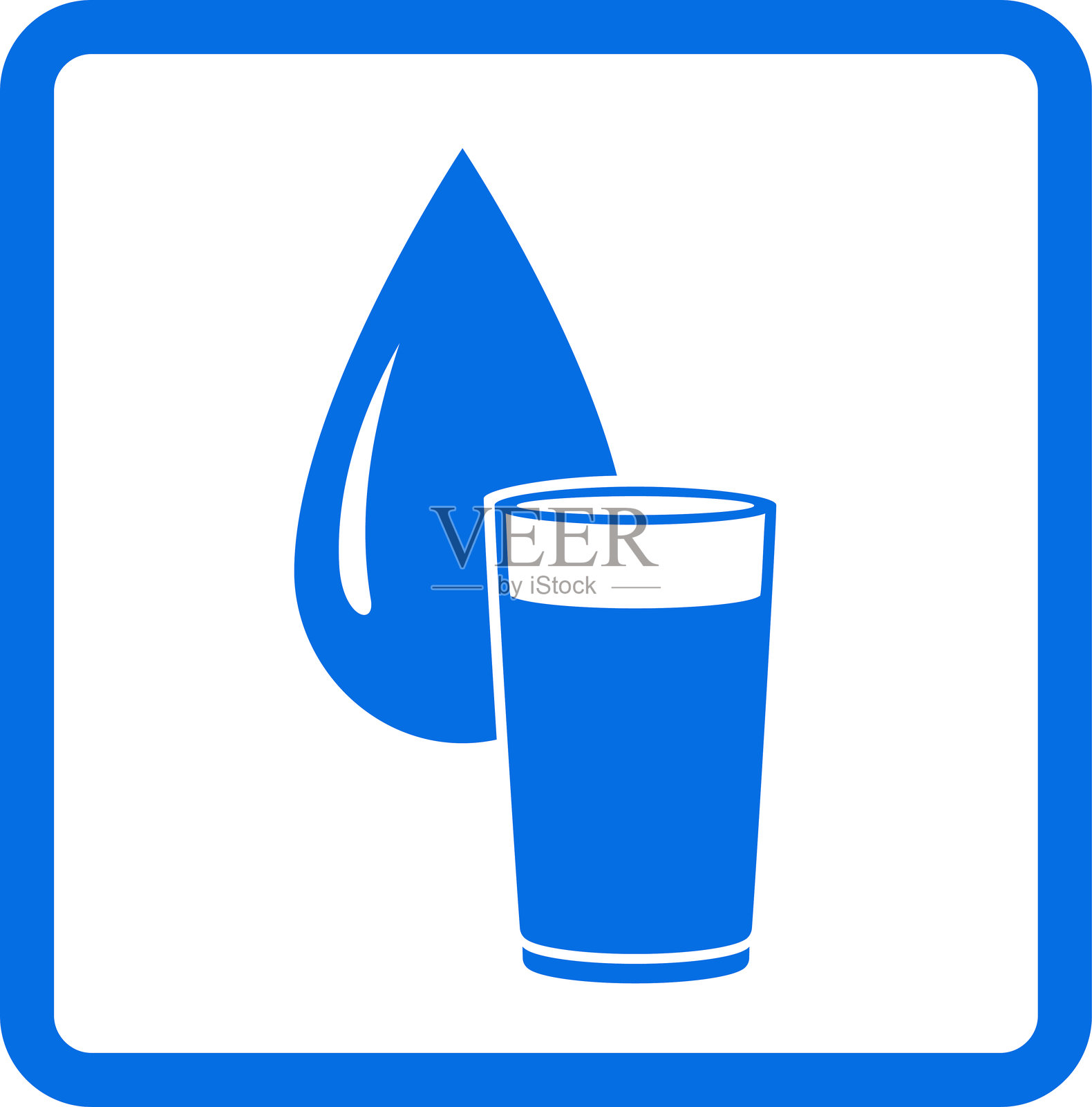 玻璃中的水滴插画图片素材