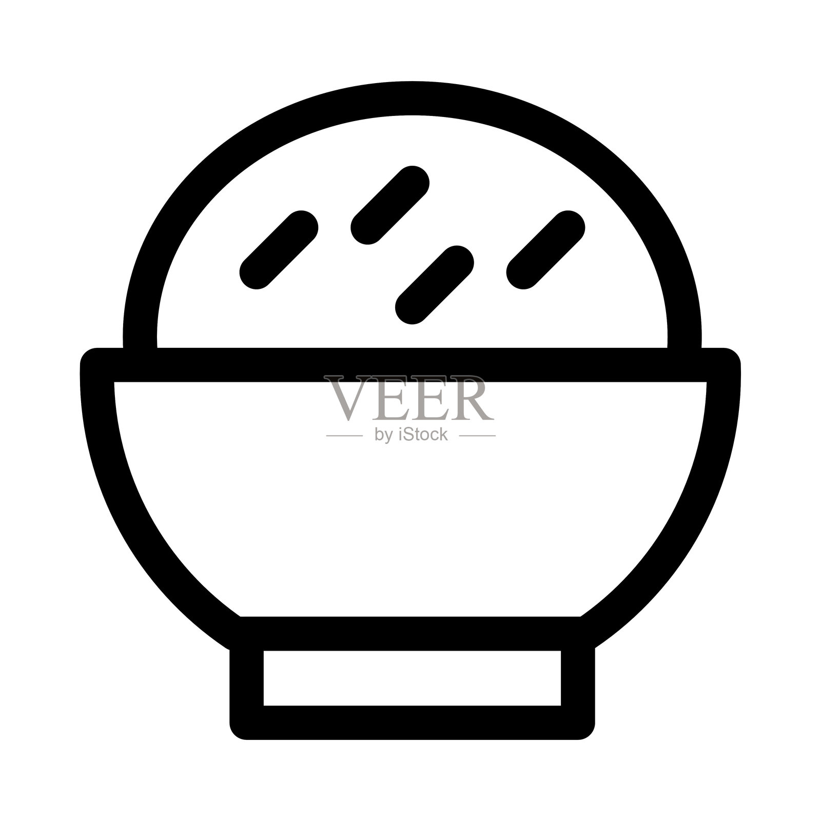 碗装米饭 - 干净现代的中国图标插画图片素材