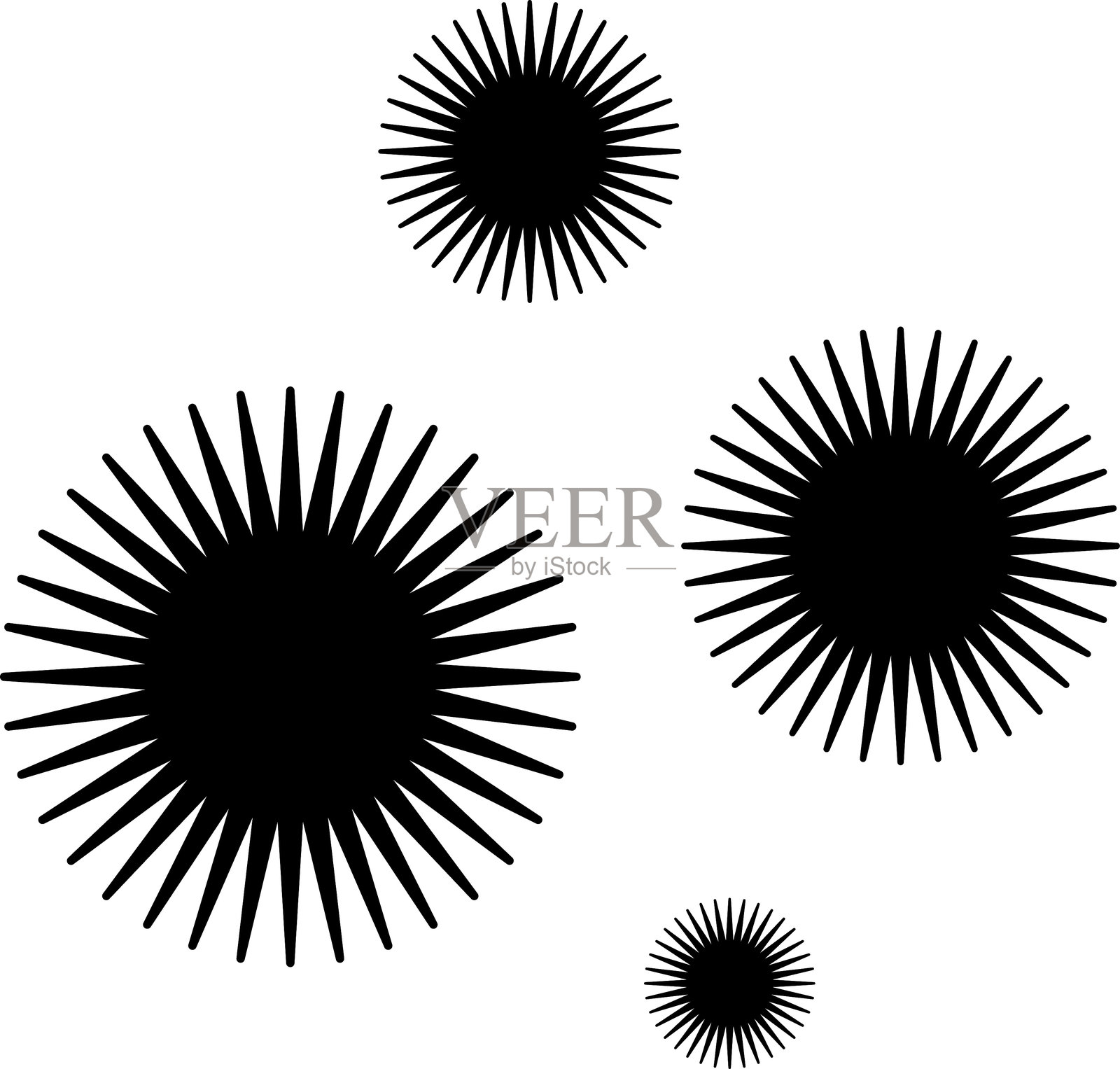 星星图标集,闪烁的星星形状符号,图标,元素。现代几何闪光黑色剪影标志矢量。插画图片素材