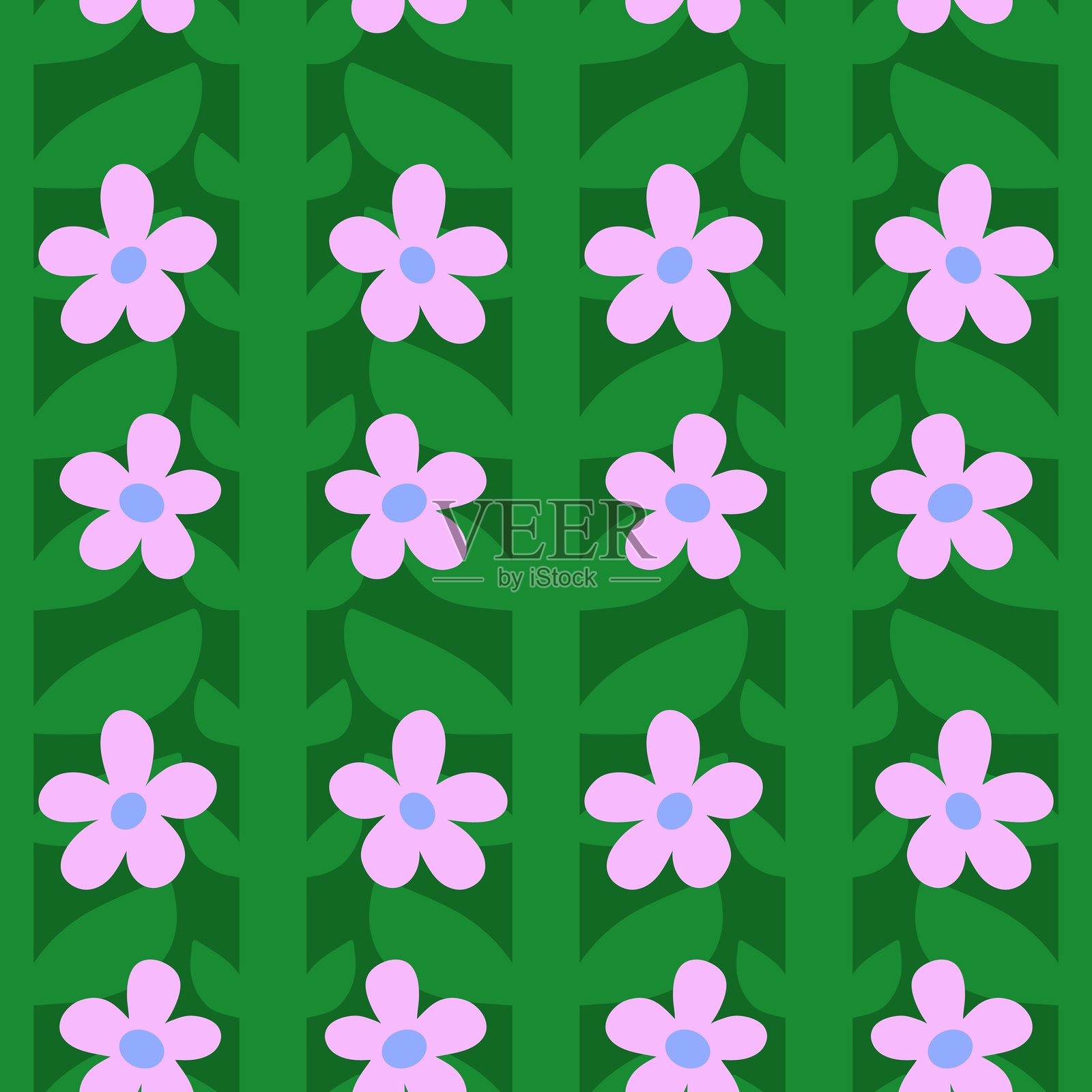 无缝夏季花卉图案印花,适用于面料和纺织品插画图片素材