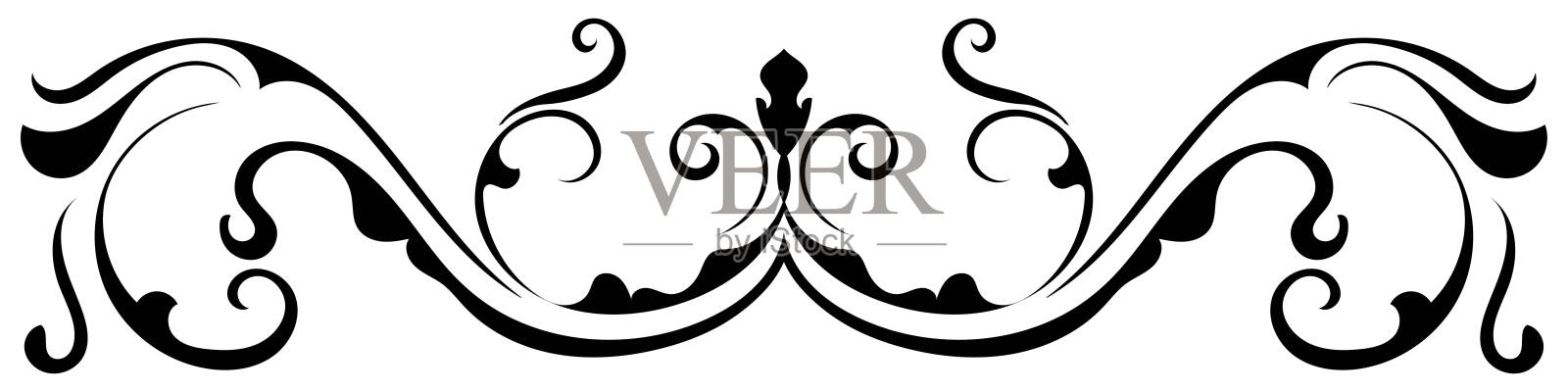 手绘复古黑色线条用于婚礼休息。插画图片素材