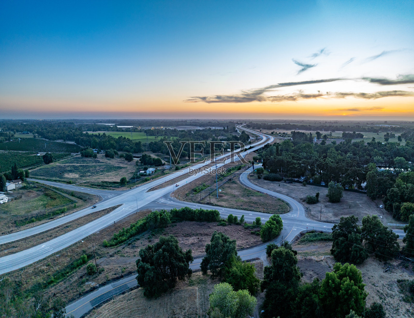 加利福尼亚州桑格市的明克勒空中视图照片摄影图片