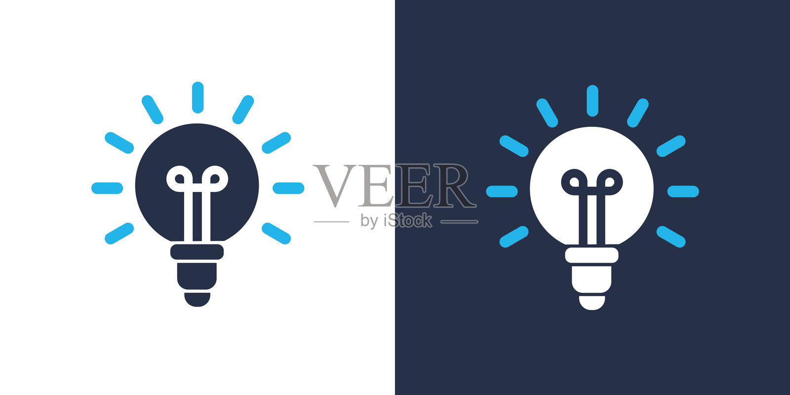 灯泡图标。实心图标矢量插图。适用于网站设计、标志、应用程序、模板、用户界面等。插画图片素材