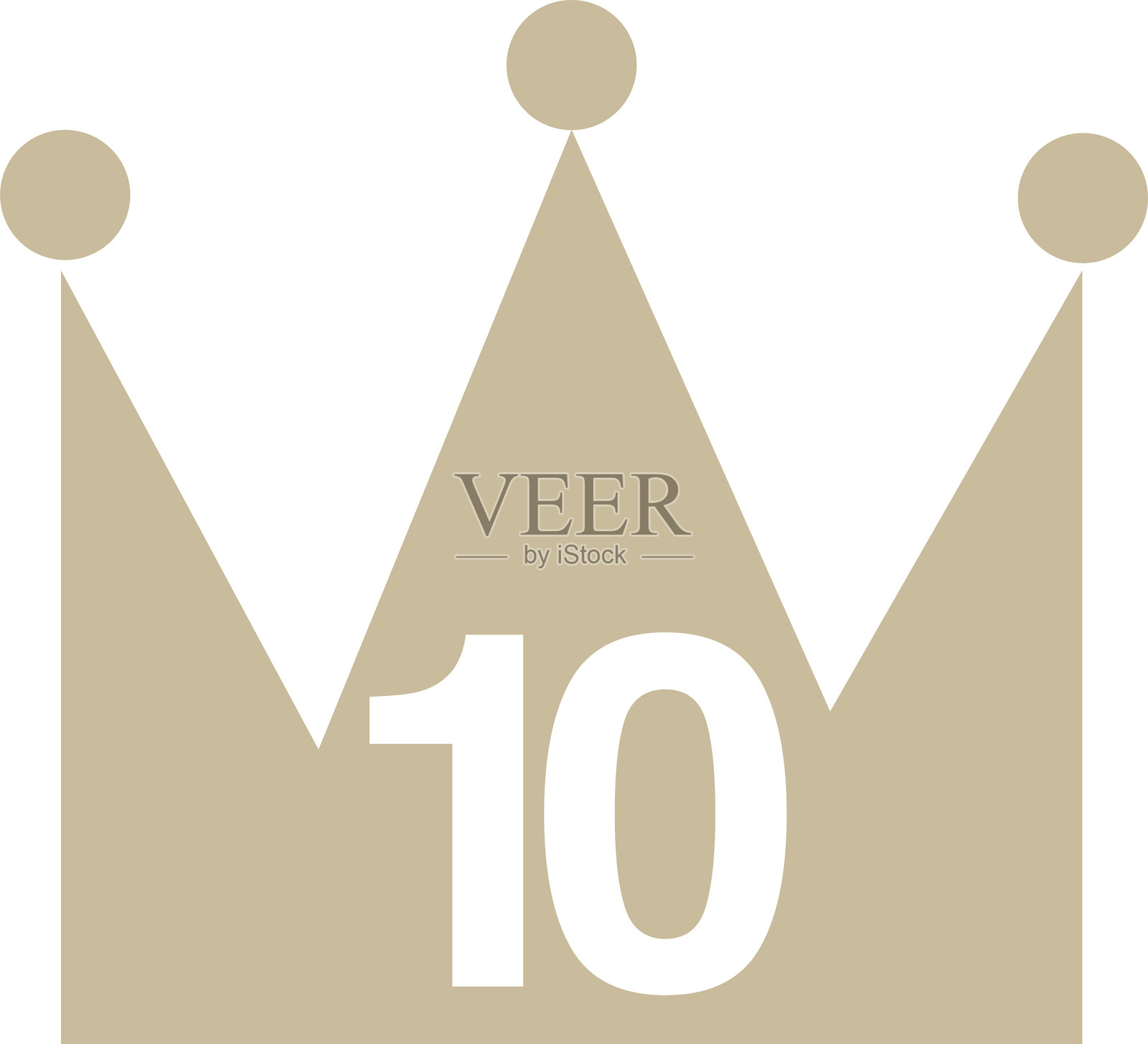 棕色的排名皇冠顺序标记10图标插画图片素材