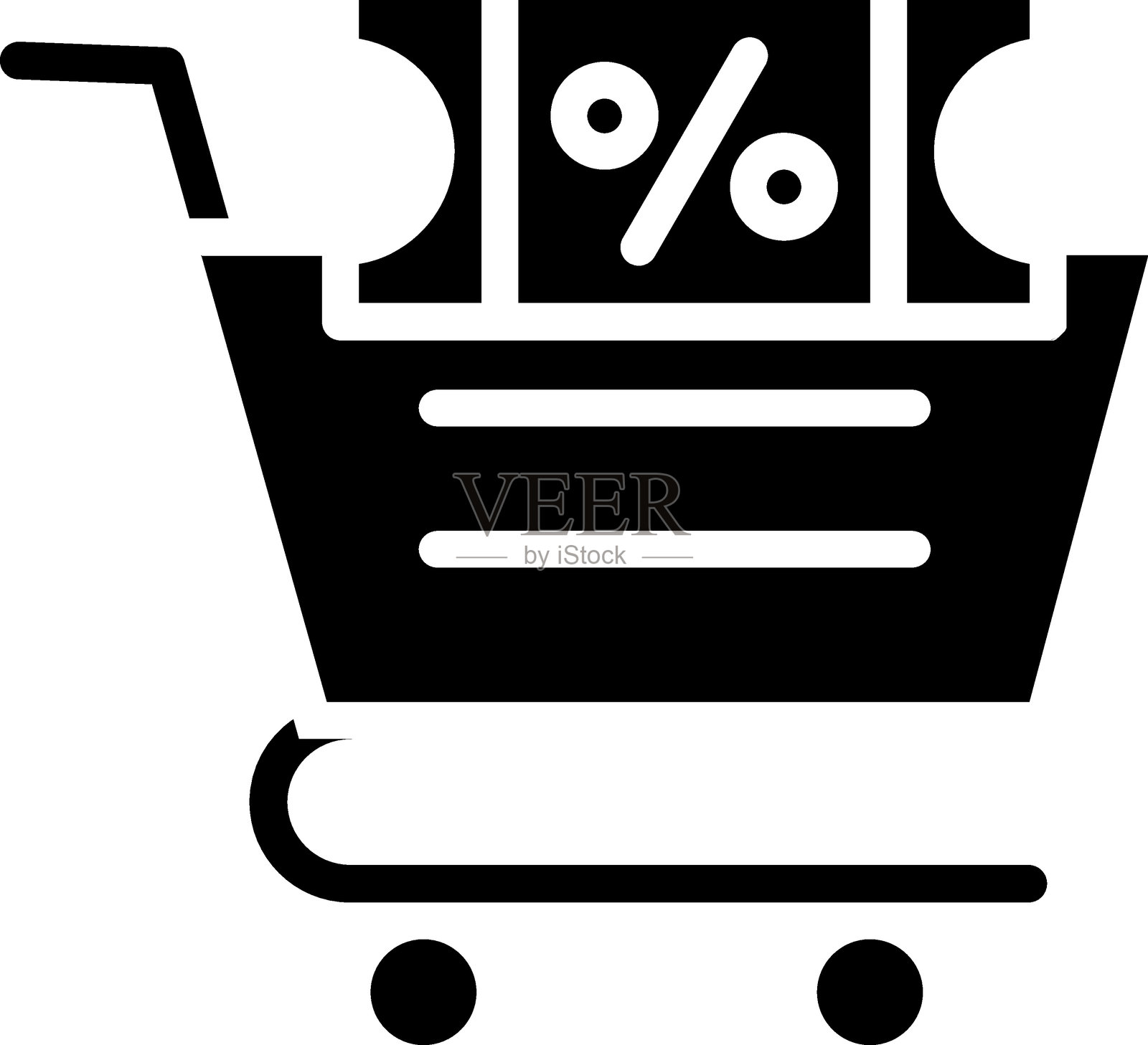 购物车优惠券图标风格插画图片素材