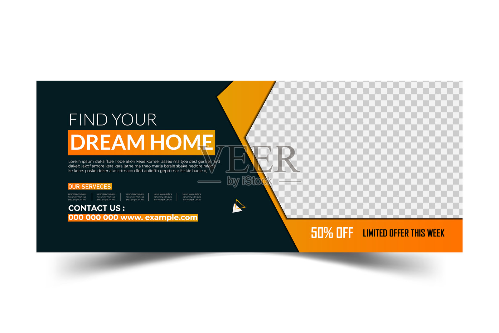 社交媒体封面模板设计插画图片素材