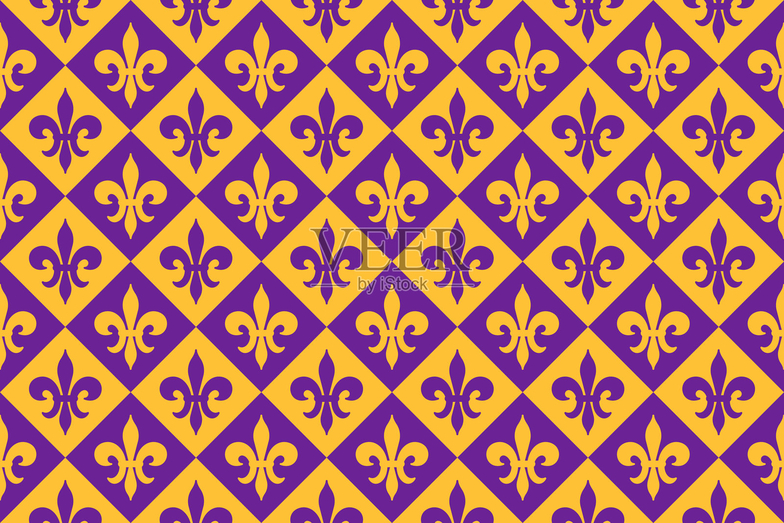 狂欢节无缝图案。百合花节日无限背景。插画图片素材