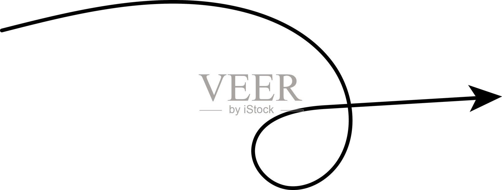 手绘的点状箭头。手绘的自由曲线、涡旋箭头。弯曲箭头线。涂鸦,素描风格。孤立的矢量插图。插画图片素材