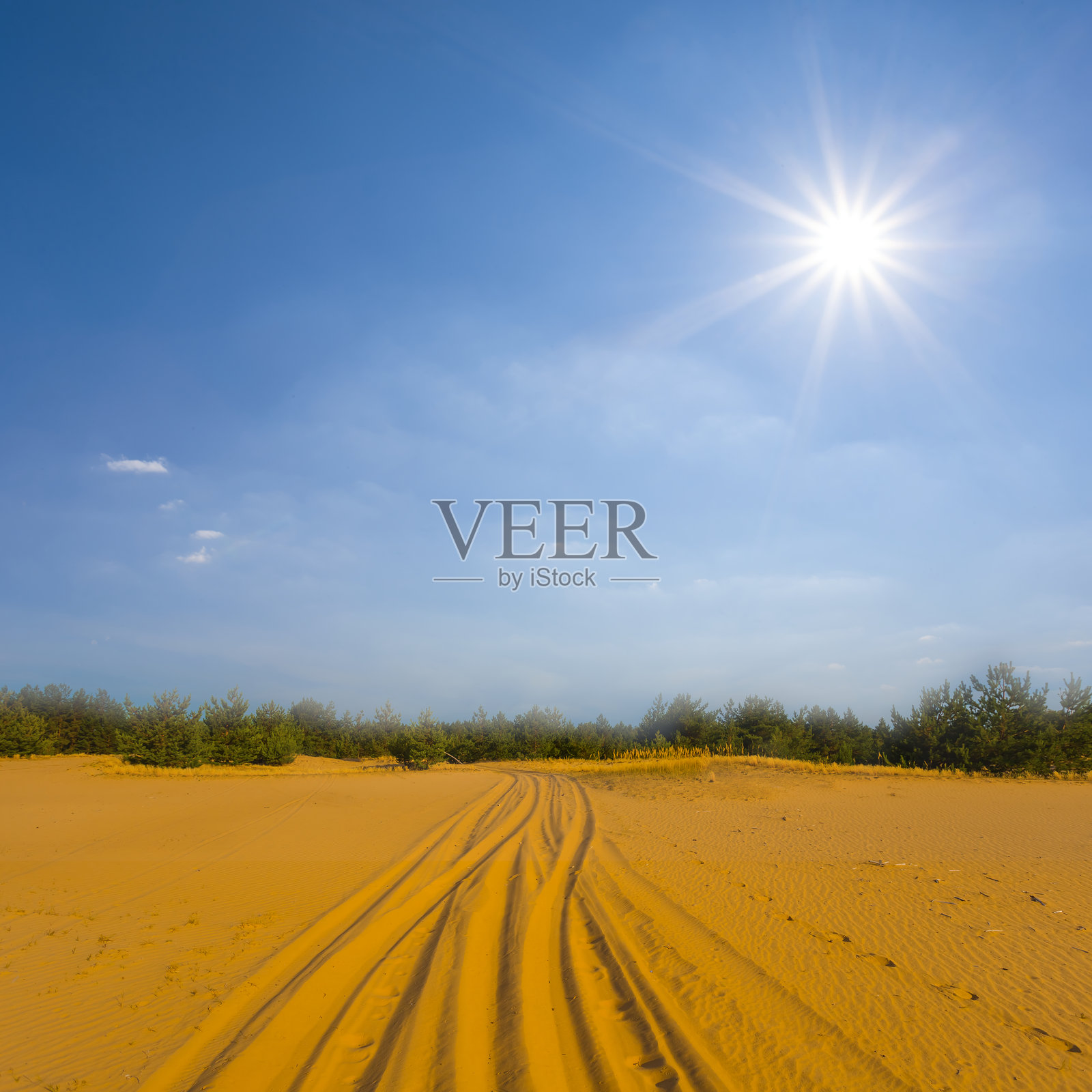 炎热阳光下的宽广沙漠照片摄影图片