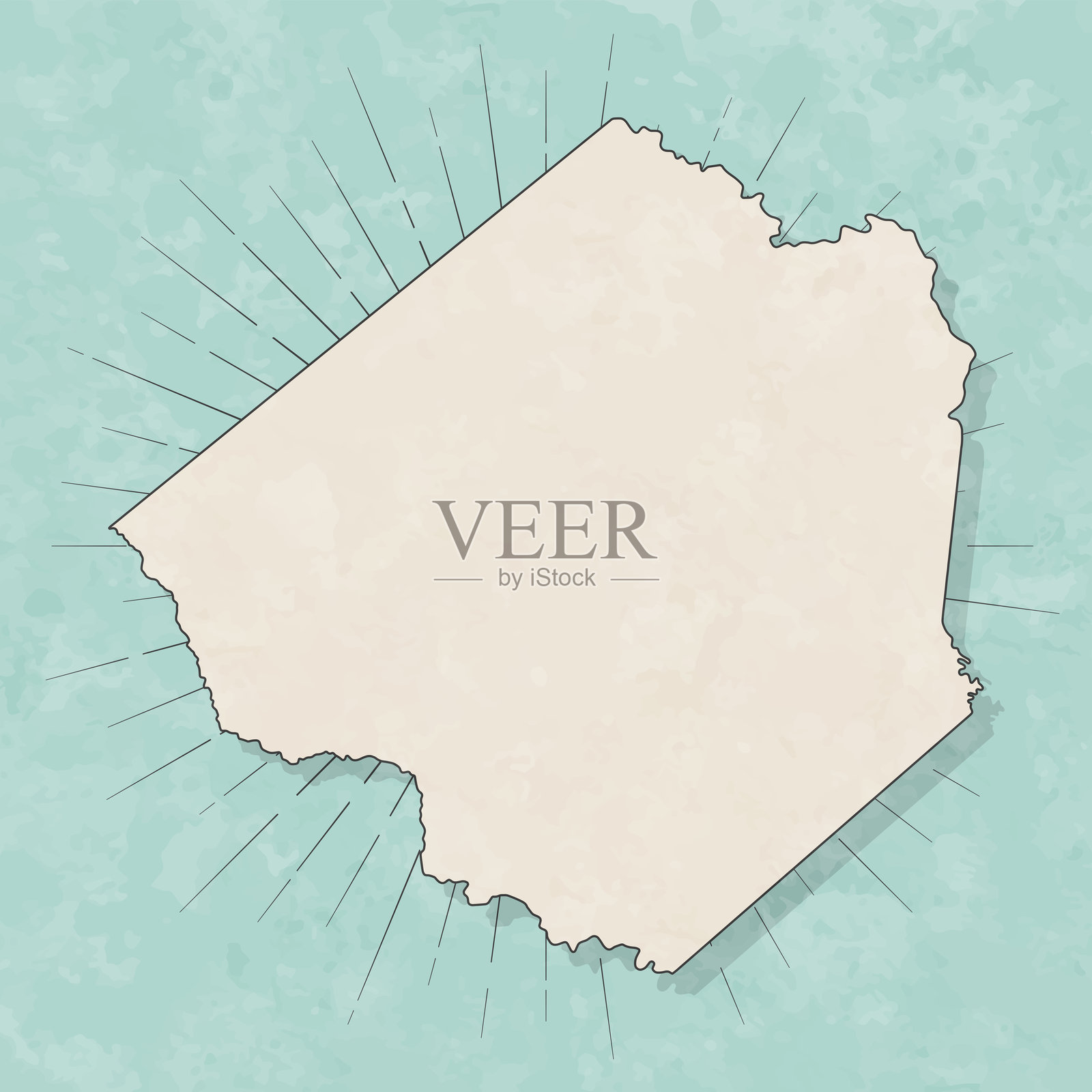 德克萨斯州戈利亚德县。复古风格地图 - 旧纹理纸张插画图片素材