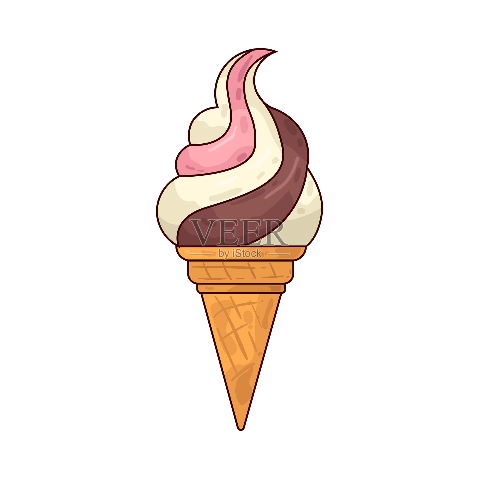 冰淇淋甜筒插画图片素材