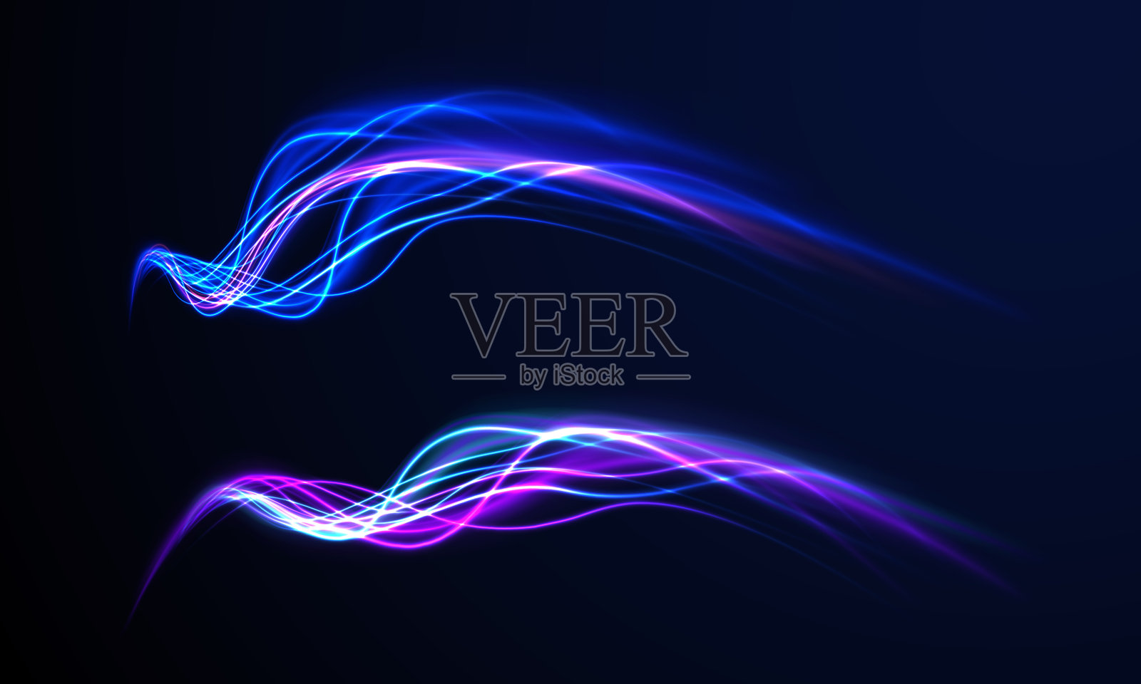 扭曲的霓虹线条插画图片素材