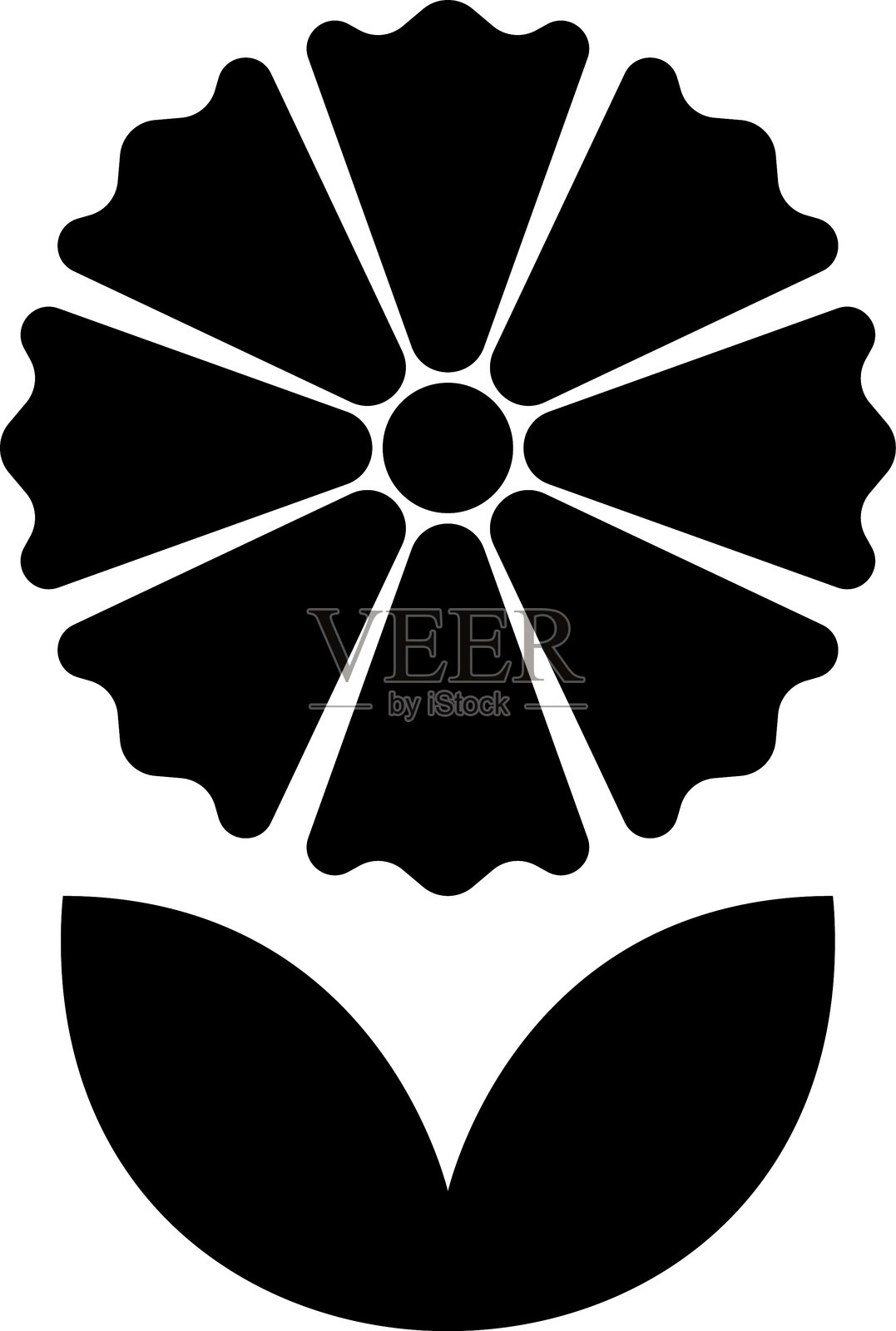 花朵图标矢量插图。春季花朵图标符号。花卉、植物、春天、可爱等。插画图片素材