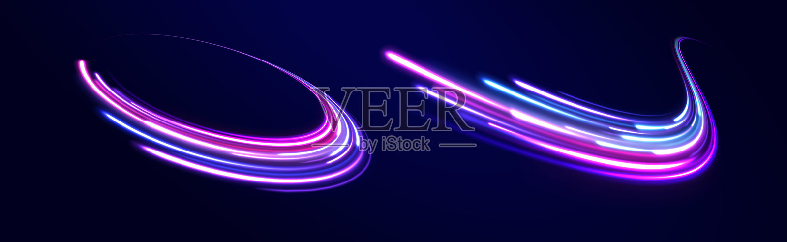 彗星霓虹线插画图片素材