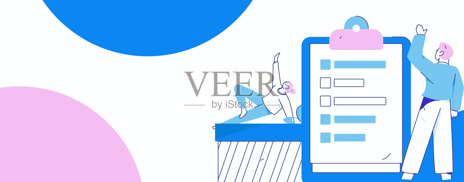 邀请朋友进行问卷调查的扁平矢量概念手绘插图插画图片素材