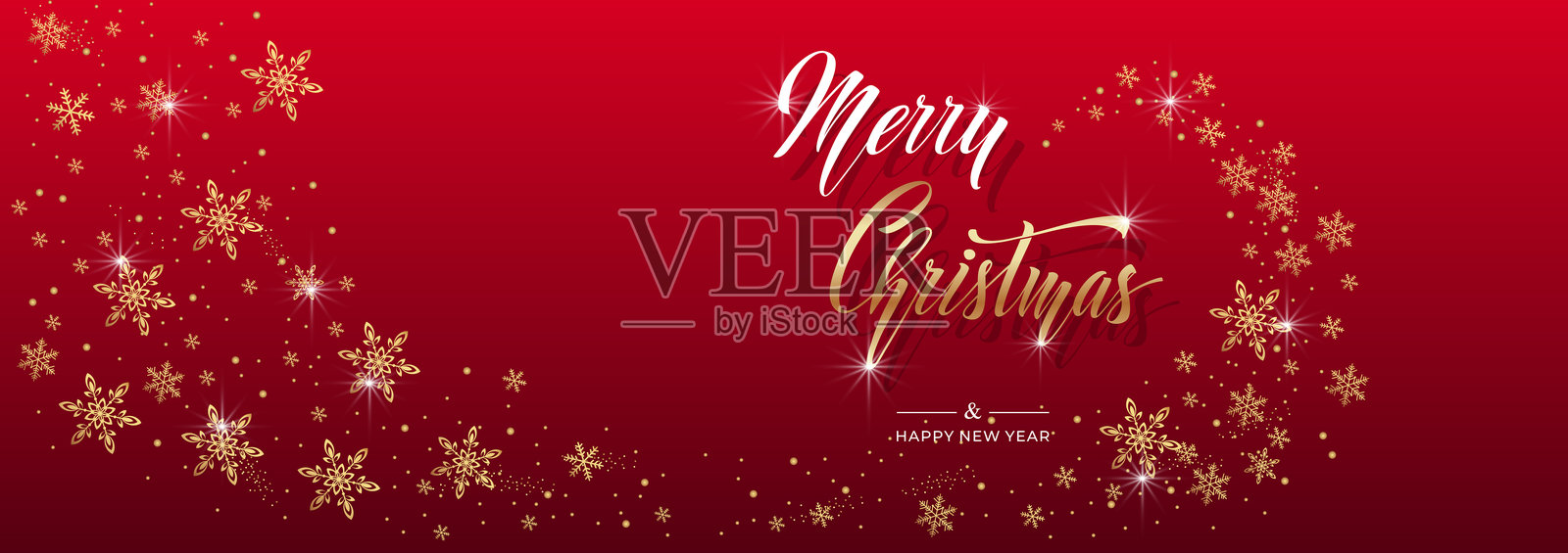 圣诞快乐和新年快乐的手写书法。节日插图元素。祝贺的排版元素。插画图片素材