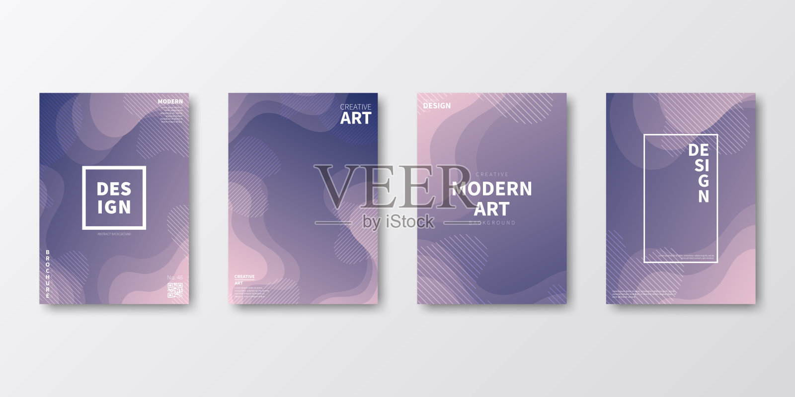 宣传册模板布局,紫色封面设计,商业年度报告,传单,杂志插画图片素材