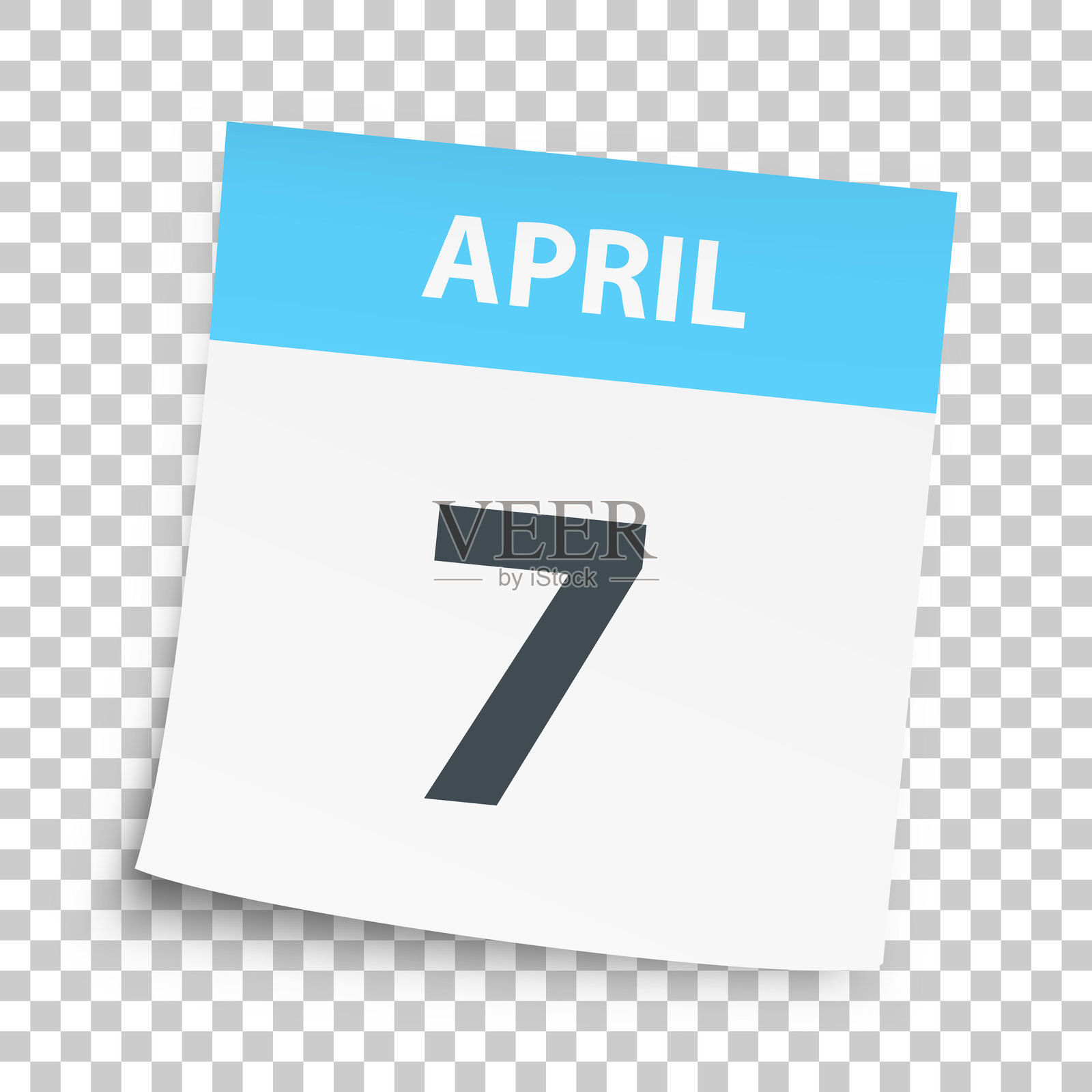 四月七日 - 空白背景上的日历插画图片素材