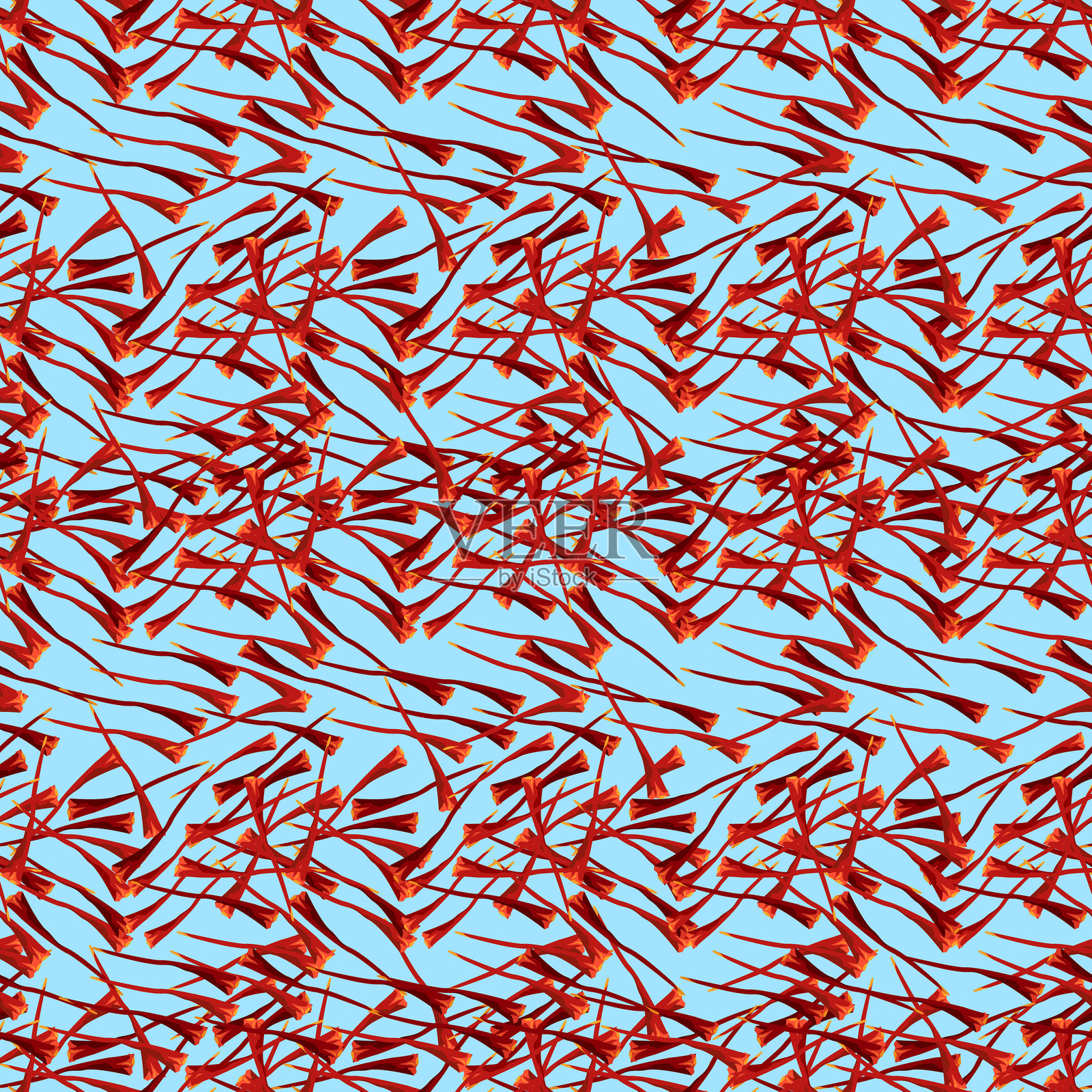 藏红花无缝图案插画图片素材