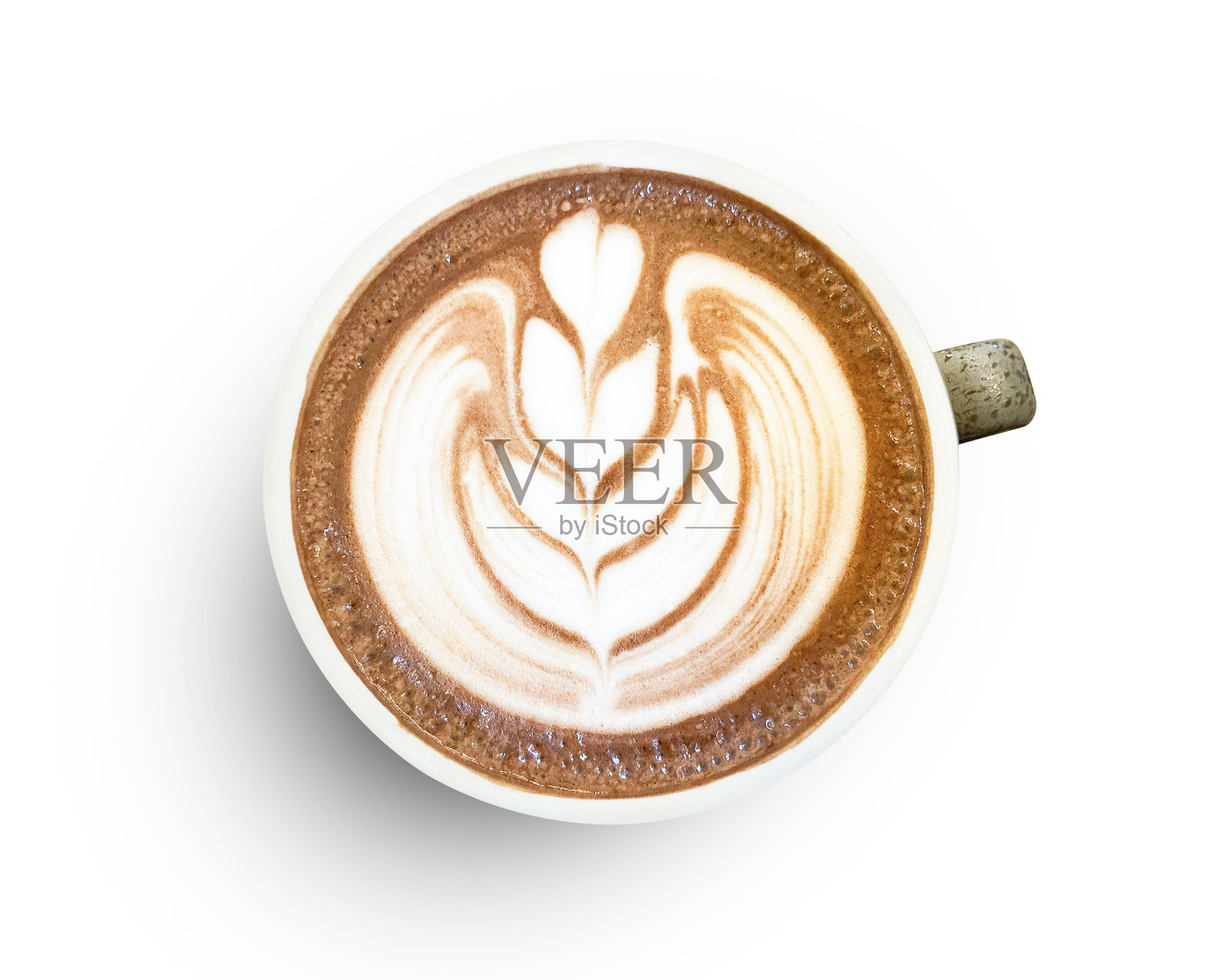 咖啡杯的卡布奇诺咖啡俯视图照片摄影图片