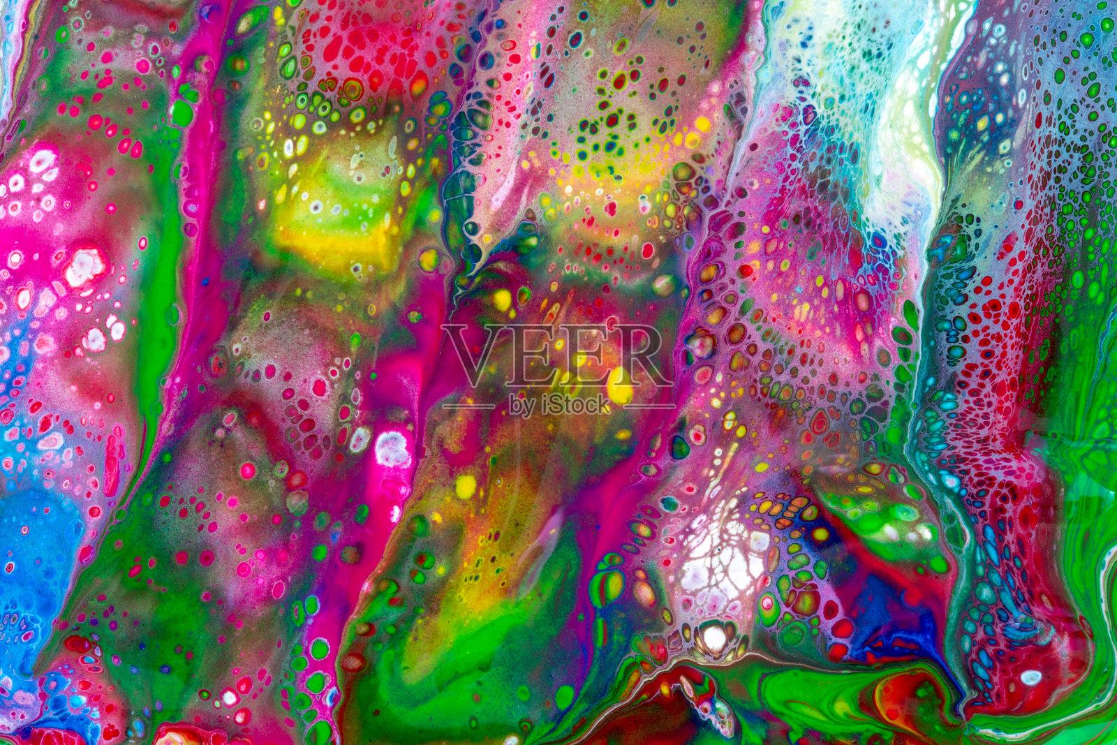 细胞和大理石纹理插图,带有有机的多彩波浪照片摄影图片