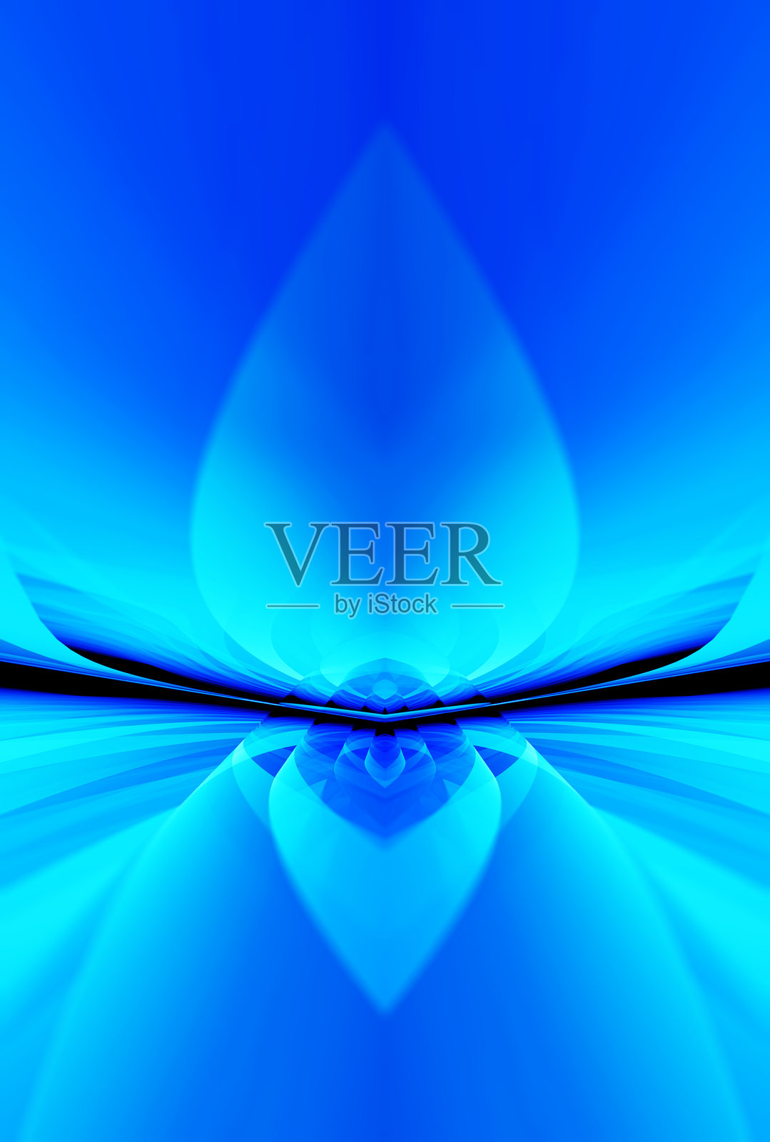 抽象蓝色背景,平滑流动的波浪形状与渐变抽象背景,蓝色设计曲线线条能量运动,放松音乐声或科技感。照片摄影图片