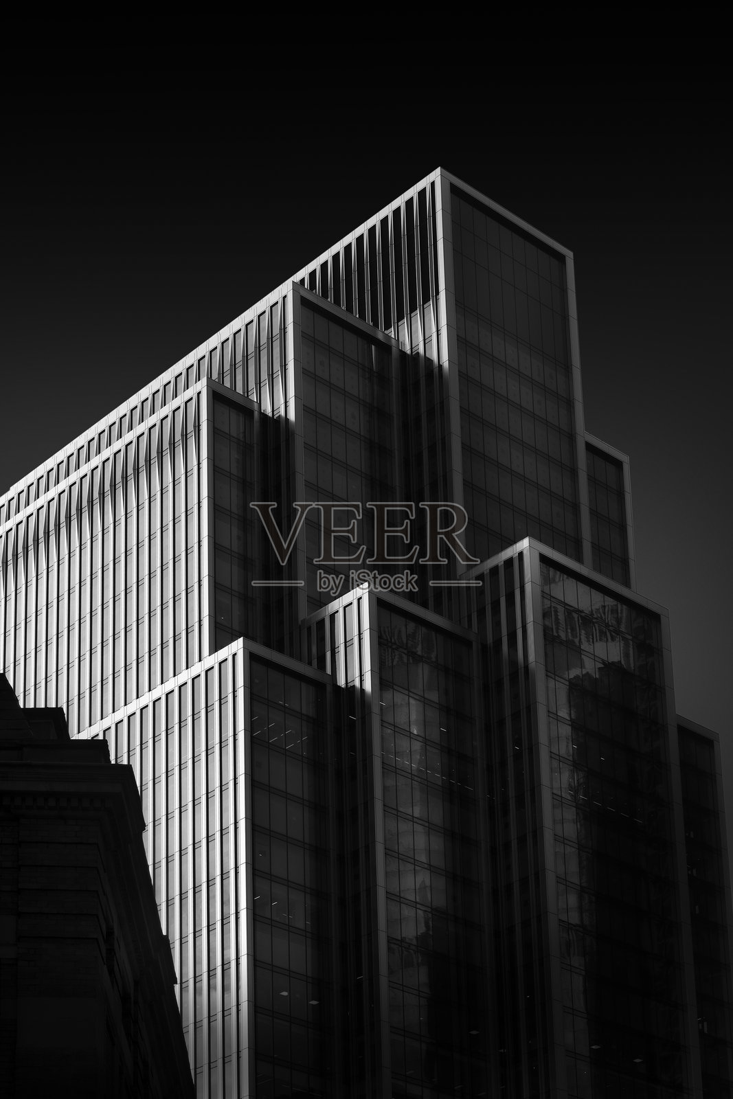 伦敦的黑白艺术摩天大楼照片摄影图片