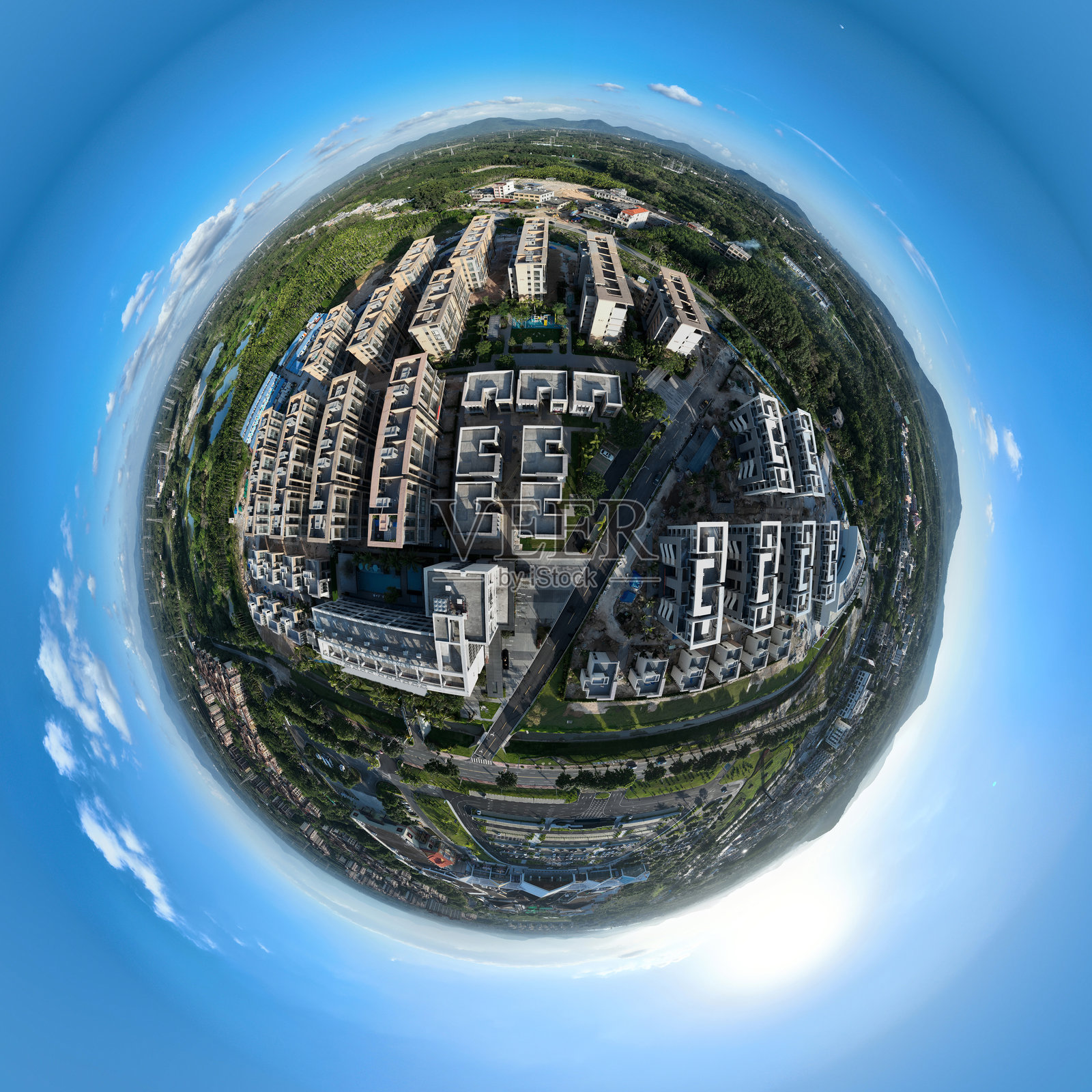 中国海南省正在建设的现代度假屋照片摄影图片