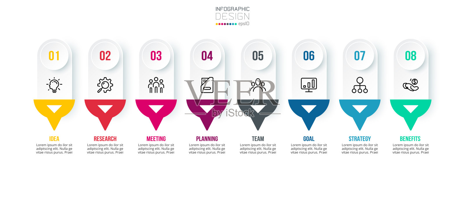 商业概念信息图模板,包含步骤。插画图片素材